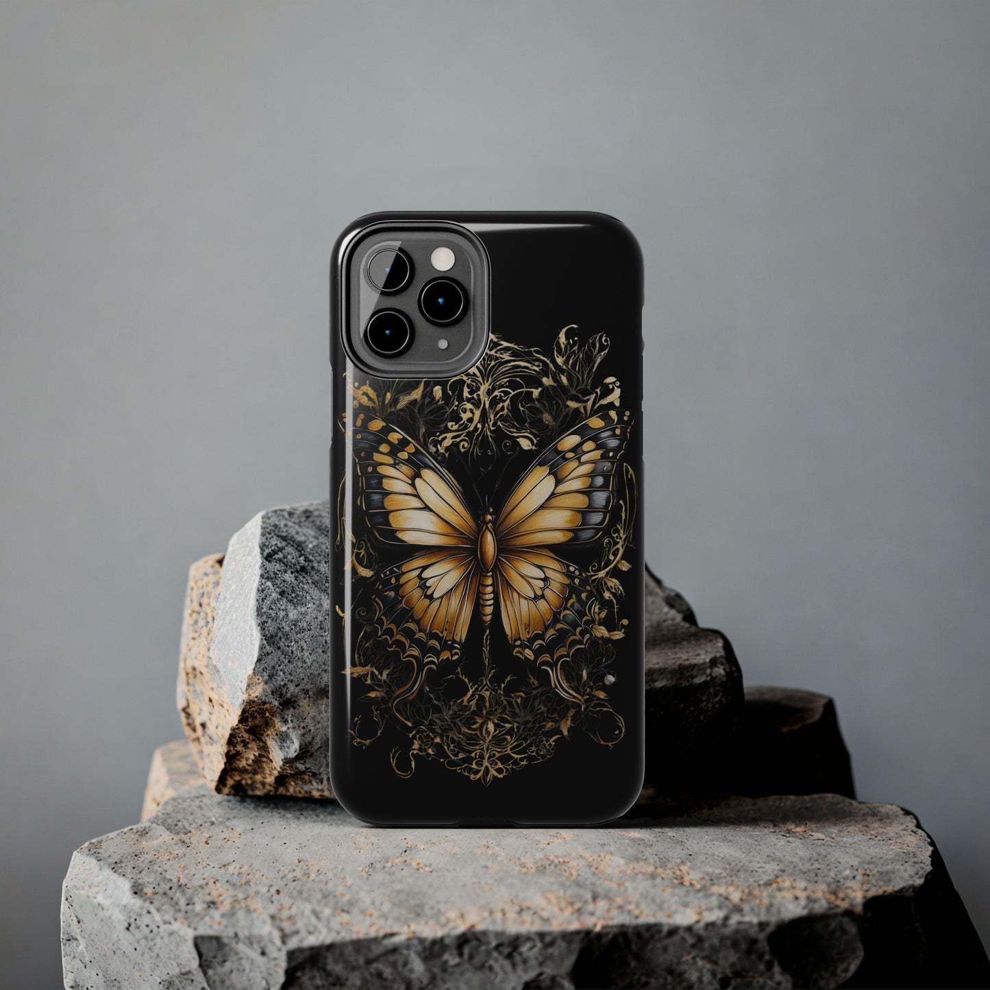 Beautiful black & gold butterfly/ Tough iPhone Case/ Nature