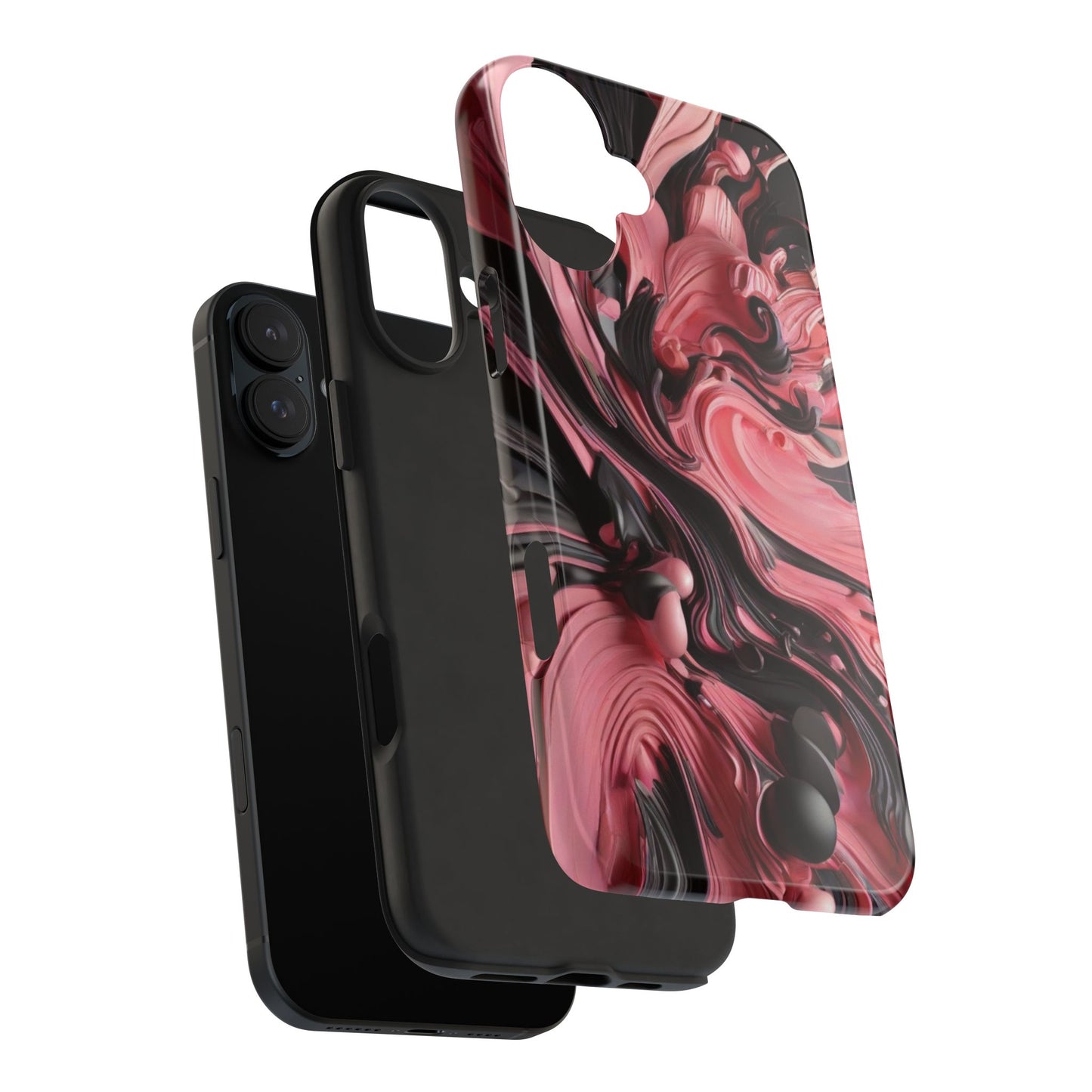 Pink & black abstract iPhone case- aesthetic & stylish design