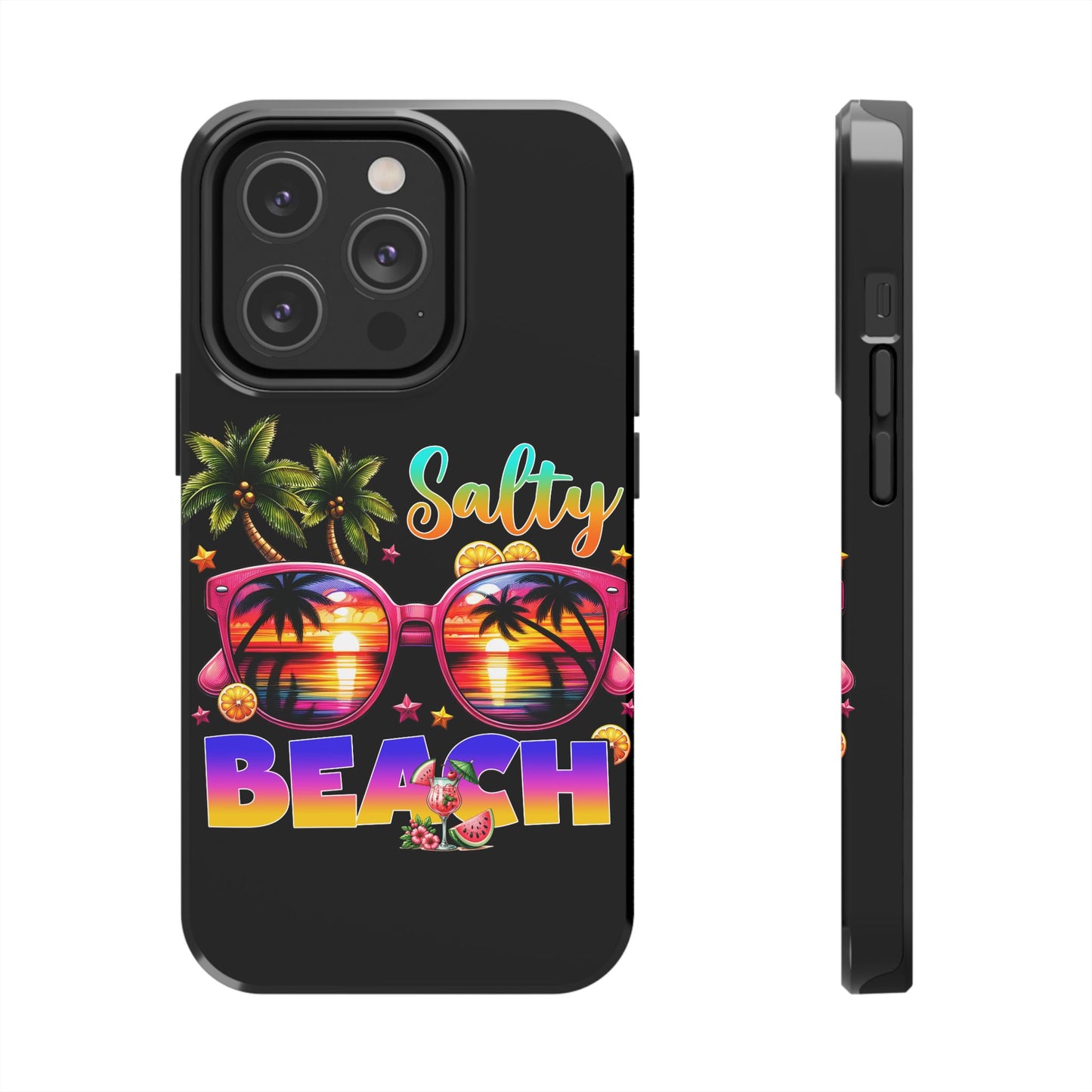Salty beach summer aesthetics iPhone case. Compatible with iPhone models 11-16. Custom phone case for smartphones. design for Girls, Woman