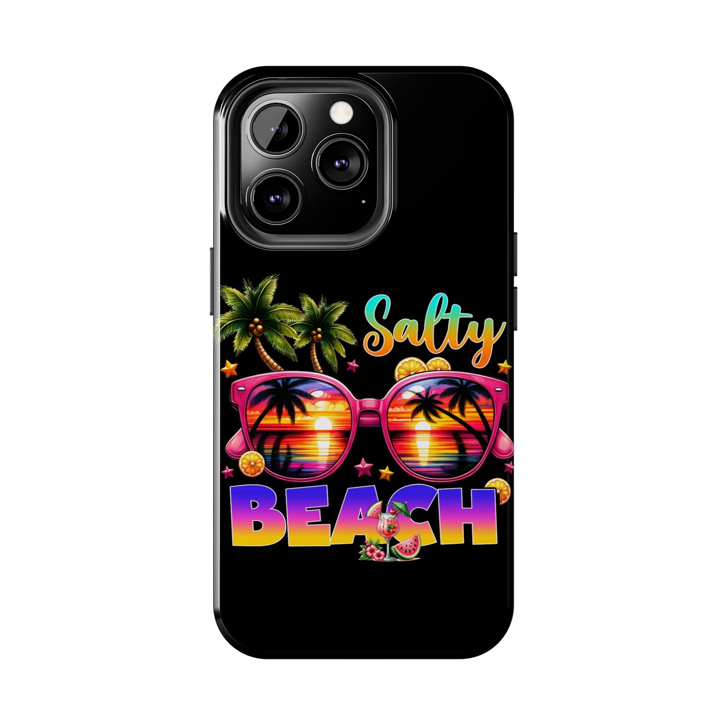Salty beach summer aesthetics iPhone case. Compatible with iPhone models 11-16. Custom phone case for smartphones. design for Girls, Woman