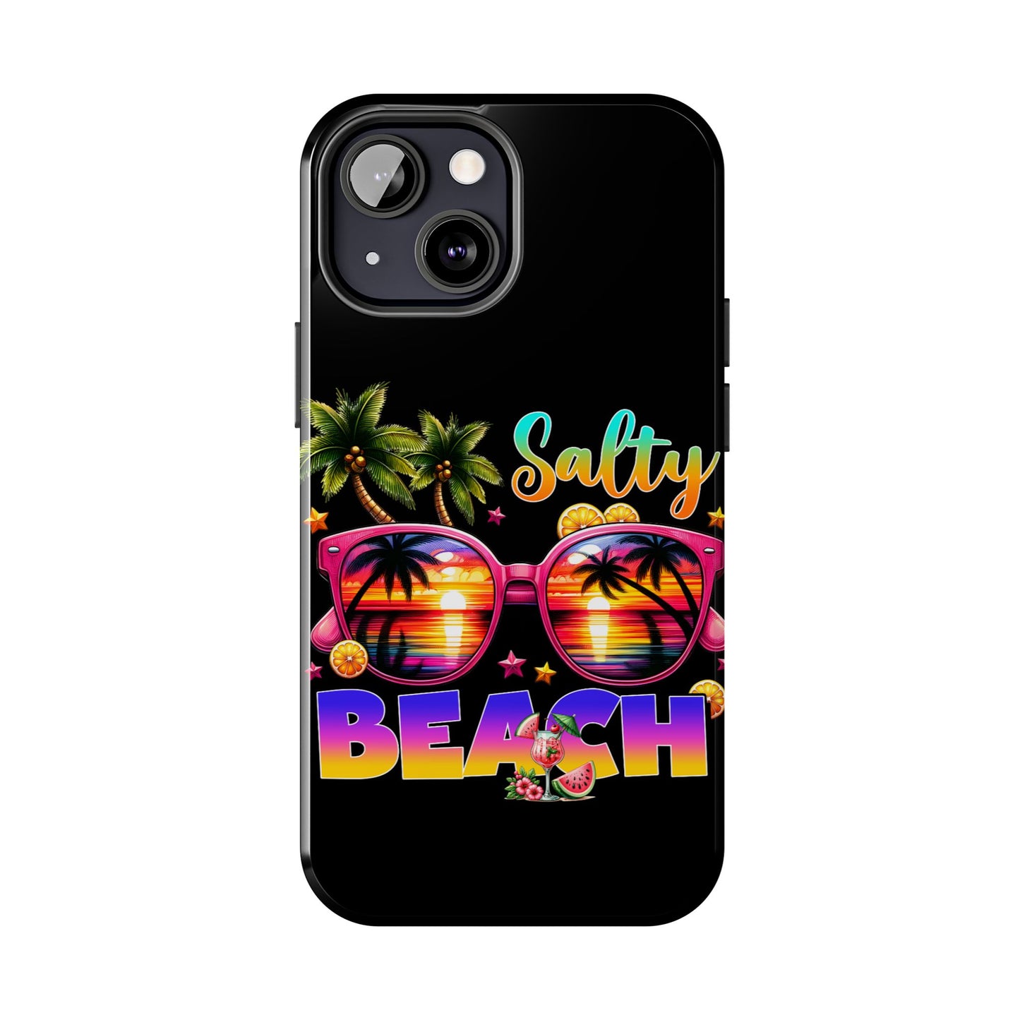 Salty beach summer aesthetics iPhone case. Compatible with iPhone models 11-16. Custom phone case for smartphones. design for Girls, Woman