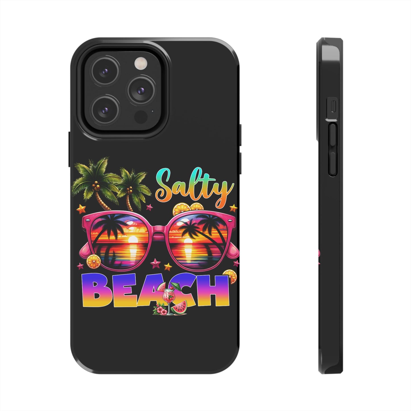 Salty beach summer aesthetics iPhone case. Compatible with iPhone models 11-16. Custom phone case for smartphones. design for Girls, Woman