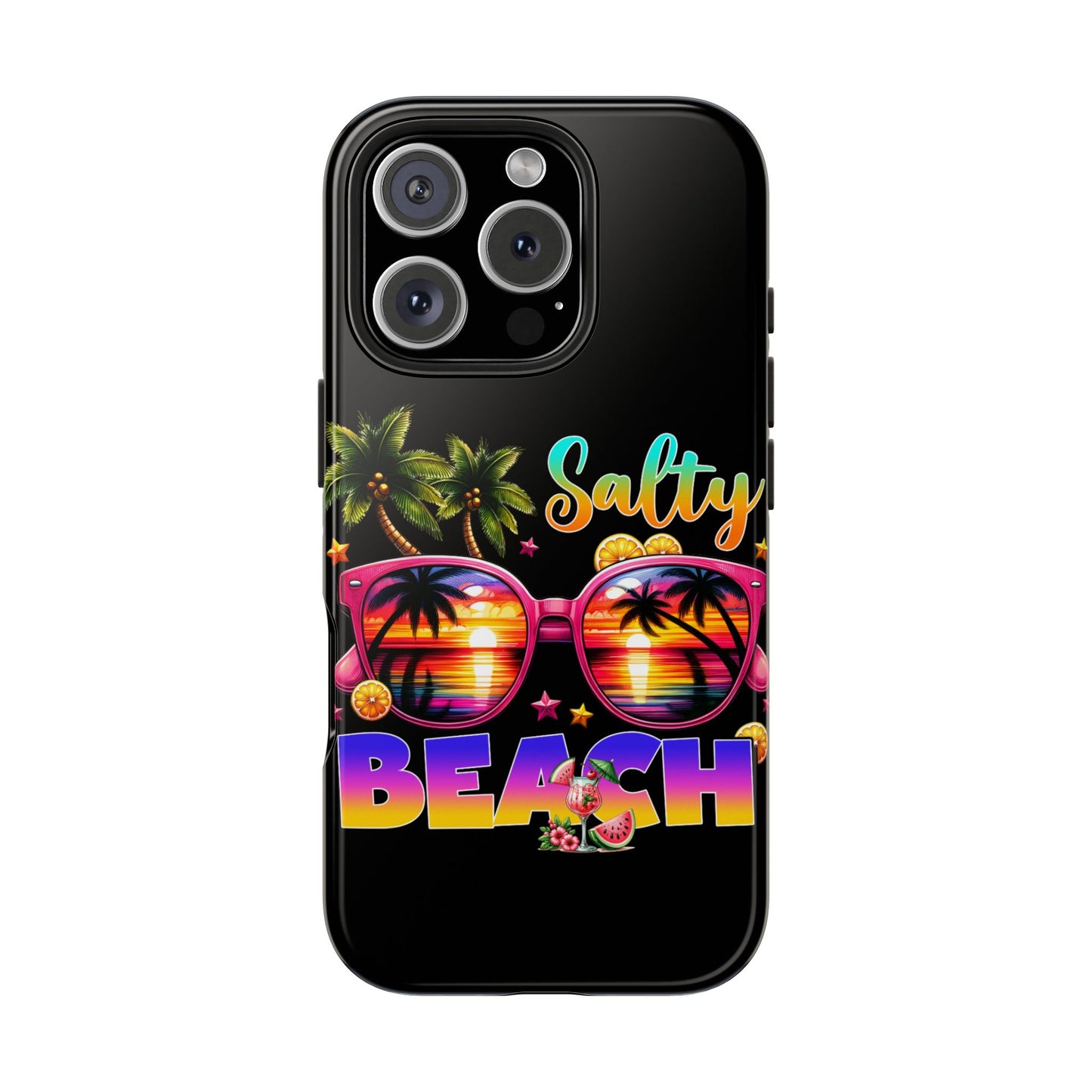 Salty beach summer aesthetics iPhone case. Compatible with iPhone models 11-16. Custom phone case for smartphones. design for Girls, Woman