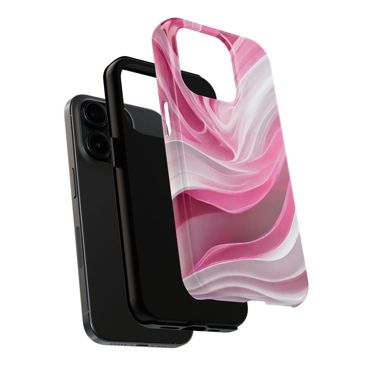 Pink & white wave-abstract iPhone case-phone accessories