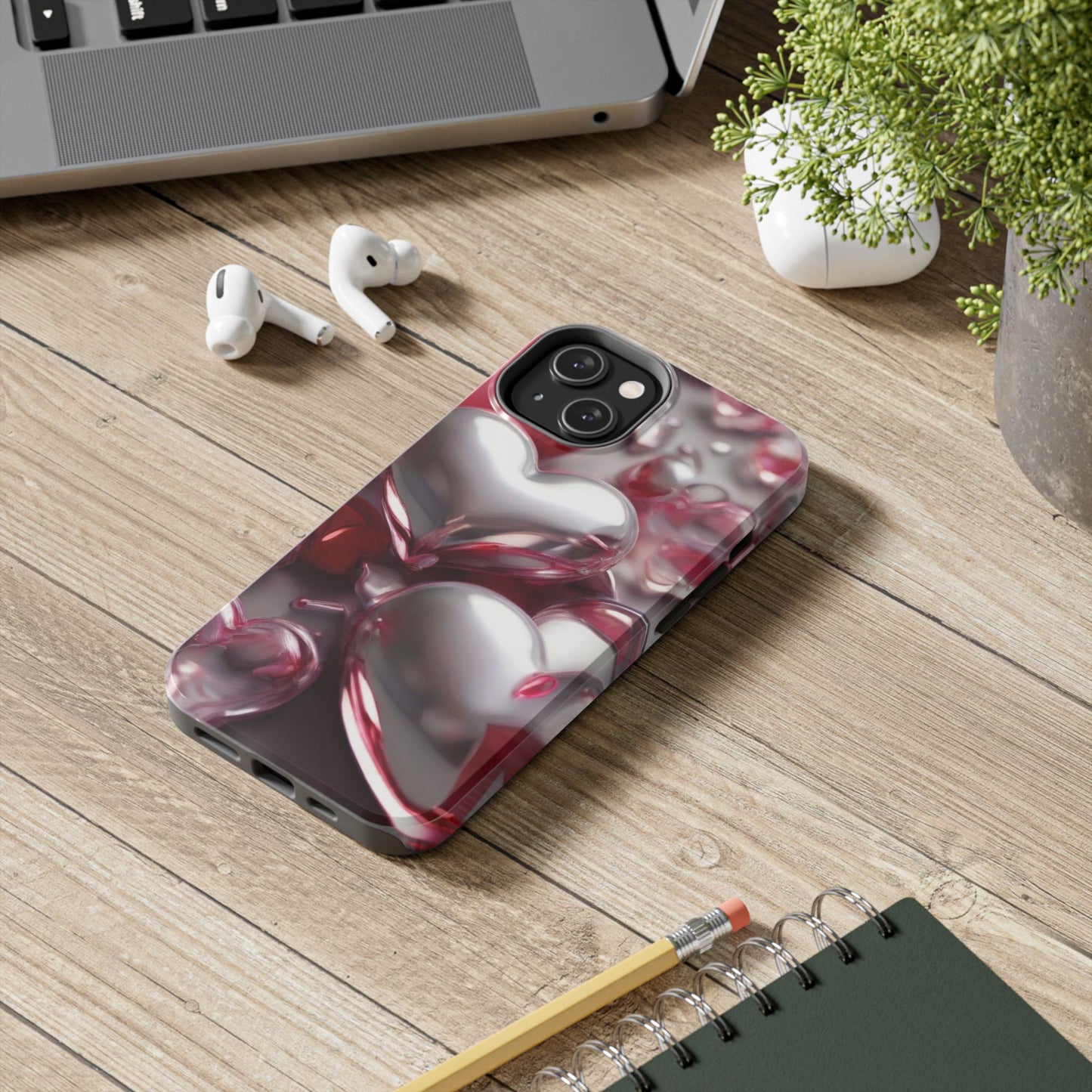 Glass hearts-Valentines day iPhone case- Romantic & stylish design