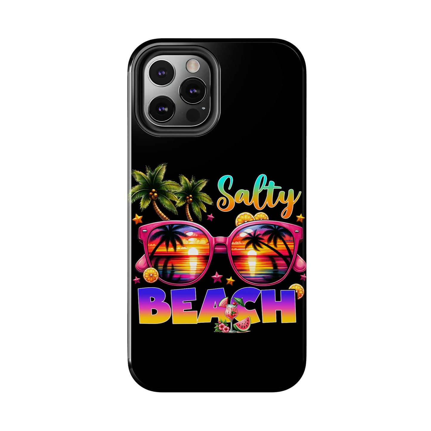 Salty beach summer aesthetics iPhone case. Compatible with iPhone models 11-16. Custom phone case for smartphones. design for Girls, Woman