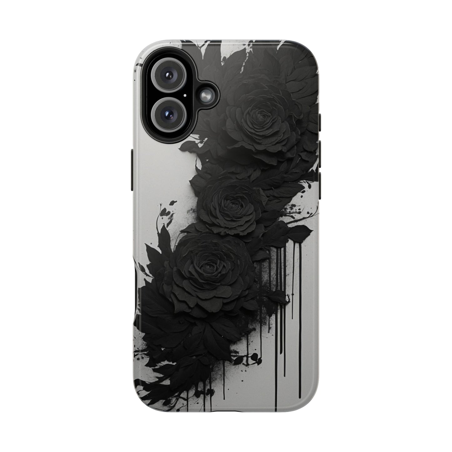 Black roses phone case iPhone 15 floral phone cover