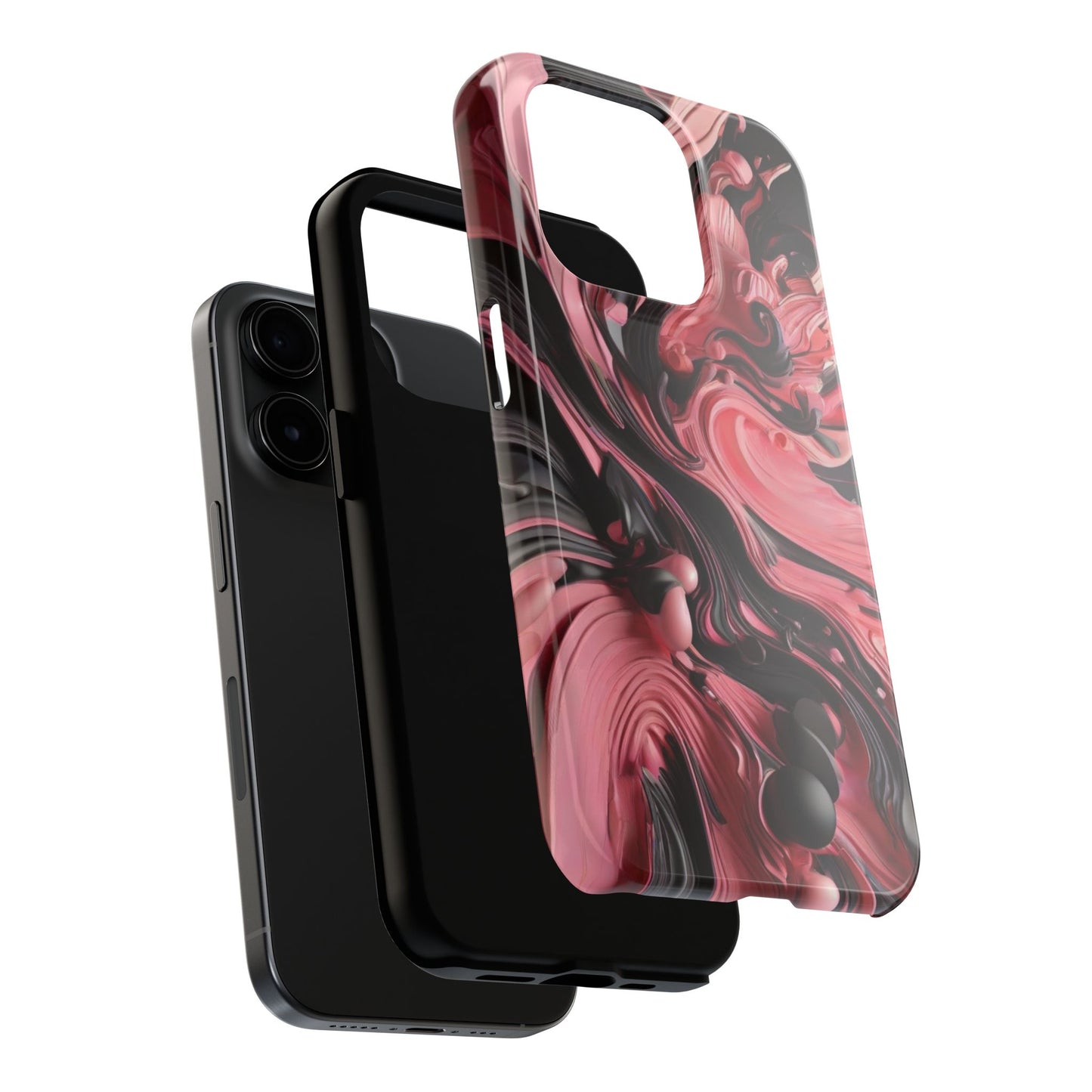 Pink & black abstract iPhone case- aesthetic & stylish design