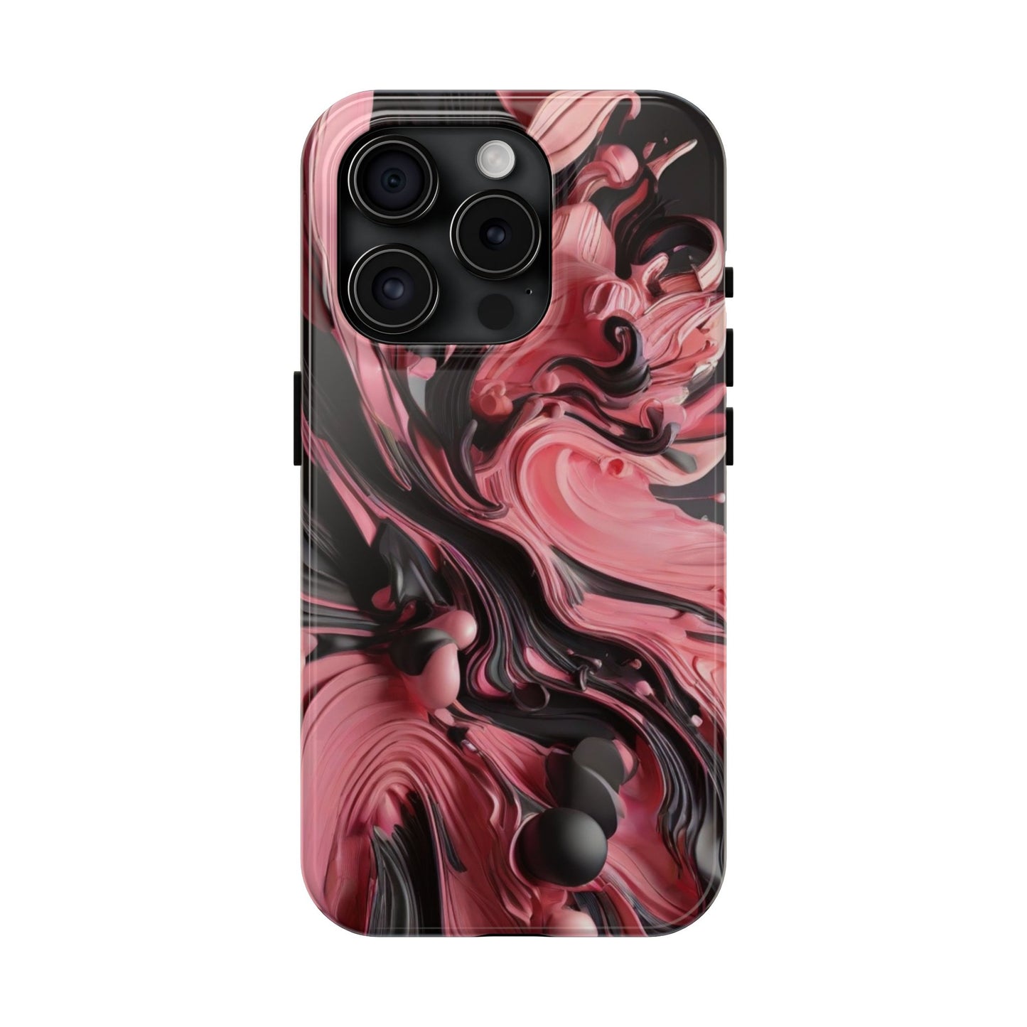 Pink & black abstract iPhone case- aesthetic & stylish design