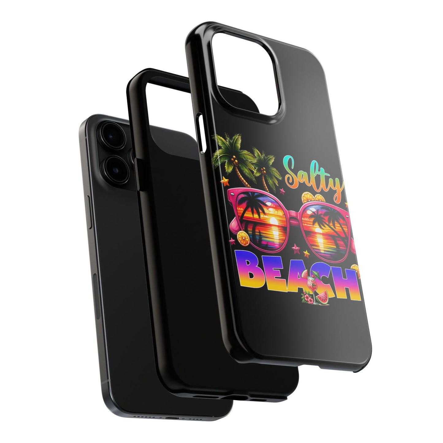 Salty beach summer aesthetics iPhone case. Compatible with iPhone models 11-16. Custom phone case for smartphones. design for Girls, Woman
