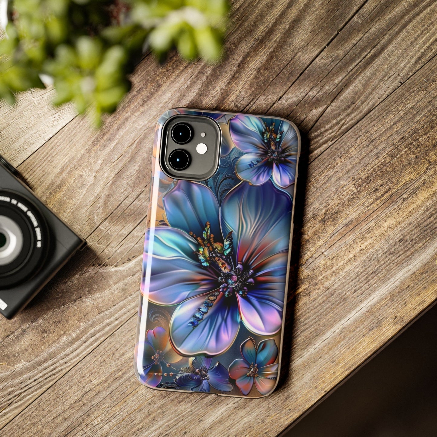 Jeweled hibiscus, floral iPhone Cover, flower Accessory, Cute Phone Protector, seasonal Tech