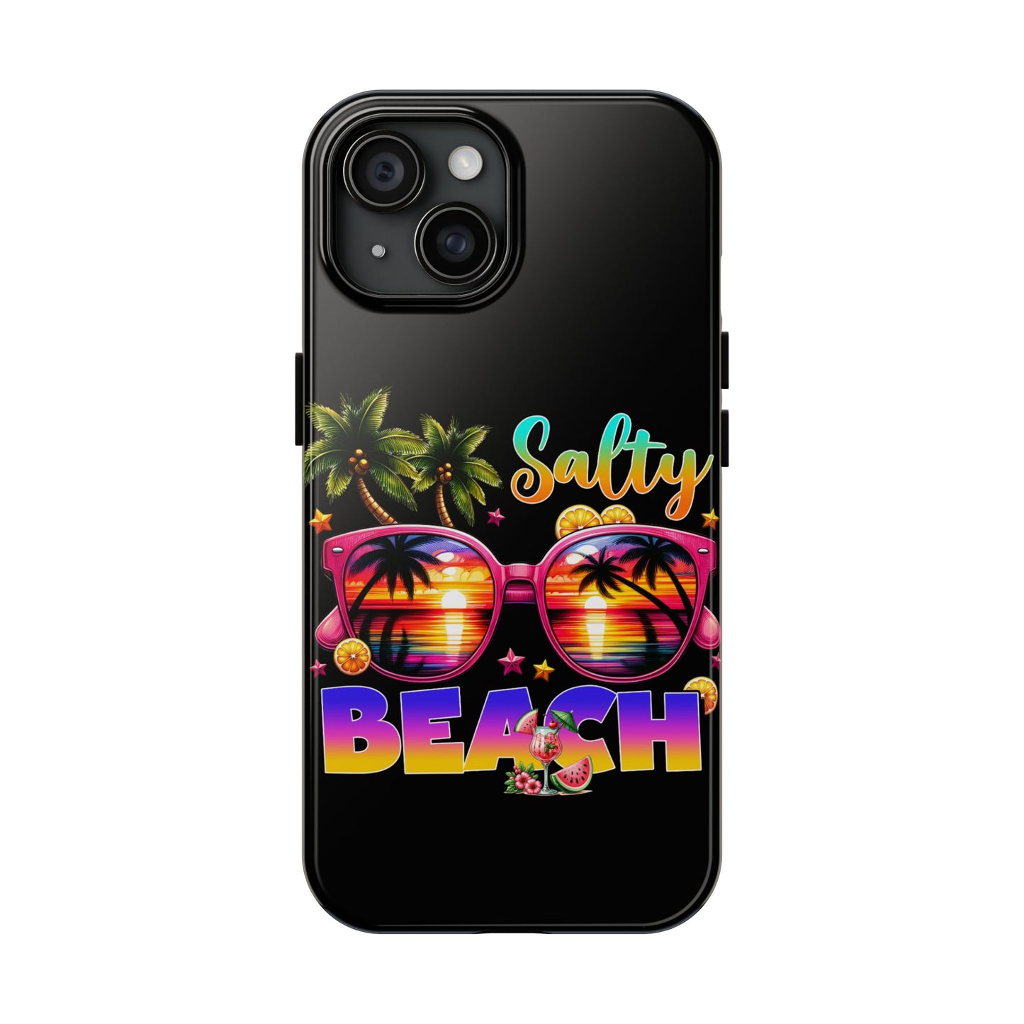 Salty beach summer aesthetics iPhone case. Compatible with iPhone models 11-16. Custom phone case for smartphones. design for Girls, Woman
