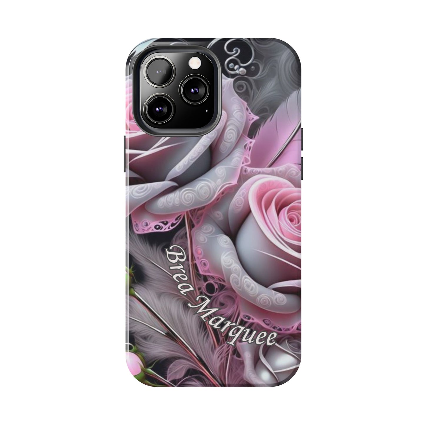 Custom Name Soft Floral iPhone Case – Personalized Elegant Phone Cover