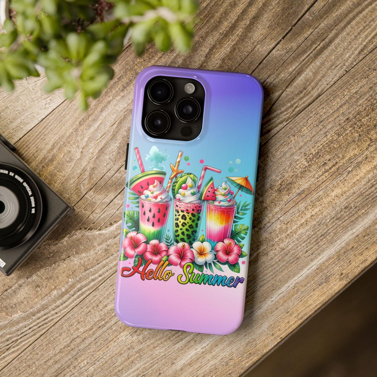 HELLO SUMMER aesthetics Phone case. Compatible with iPhone models 11-16 Custom phone case for smartphones. design for Girls, Woman