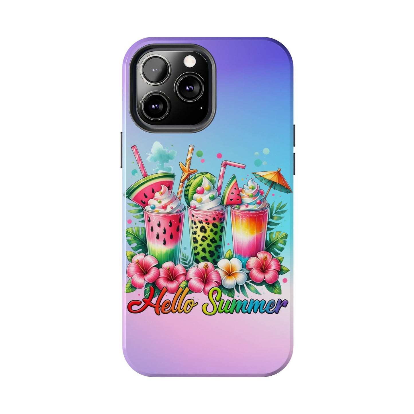 HELLO SUMMER aesthetics Phone case. Compatible with iPhone models 11-16 Custom phone case for smartphones. design for Girls, Woman