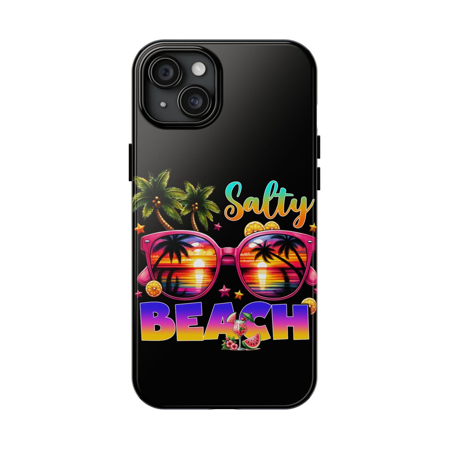Salty beach summer aesthetics iPhone case. Compatible with iPhone models 11-16. Custom phone case for smartphones. design for Girls, Woman