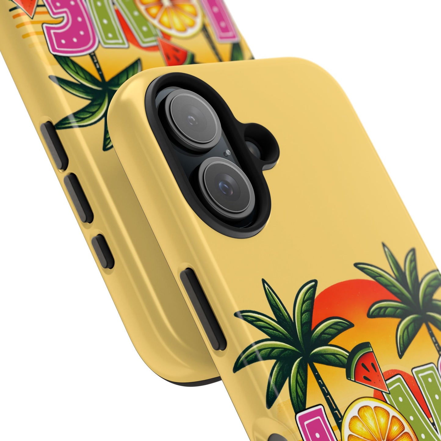 Yellow love summer aesthetics iPhone case. Compatible with iPhone models 11-16 Custom phone case for smartphones. design for Girls, Woman