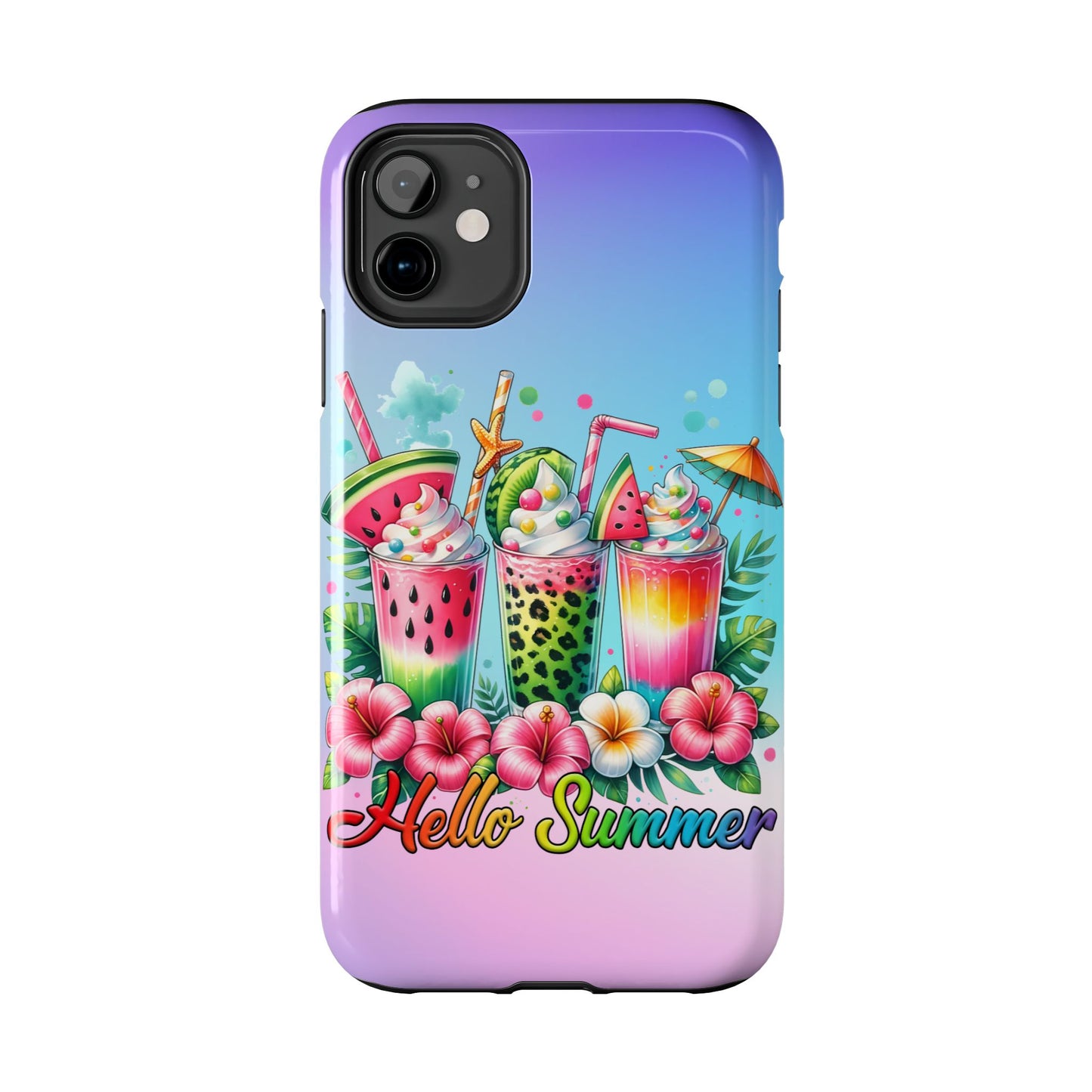 HELLO SUMMER aesthetics Phone case. Compatible with iPhone models 11-16 Custom phone case for smartphones. design for Girls, Woman