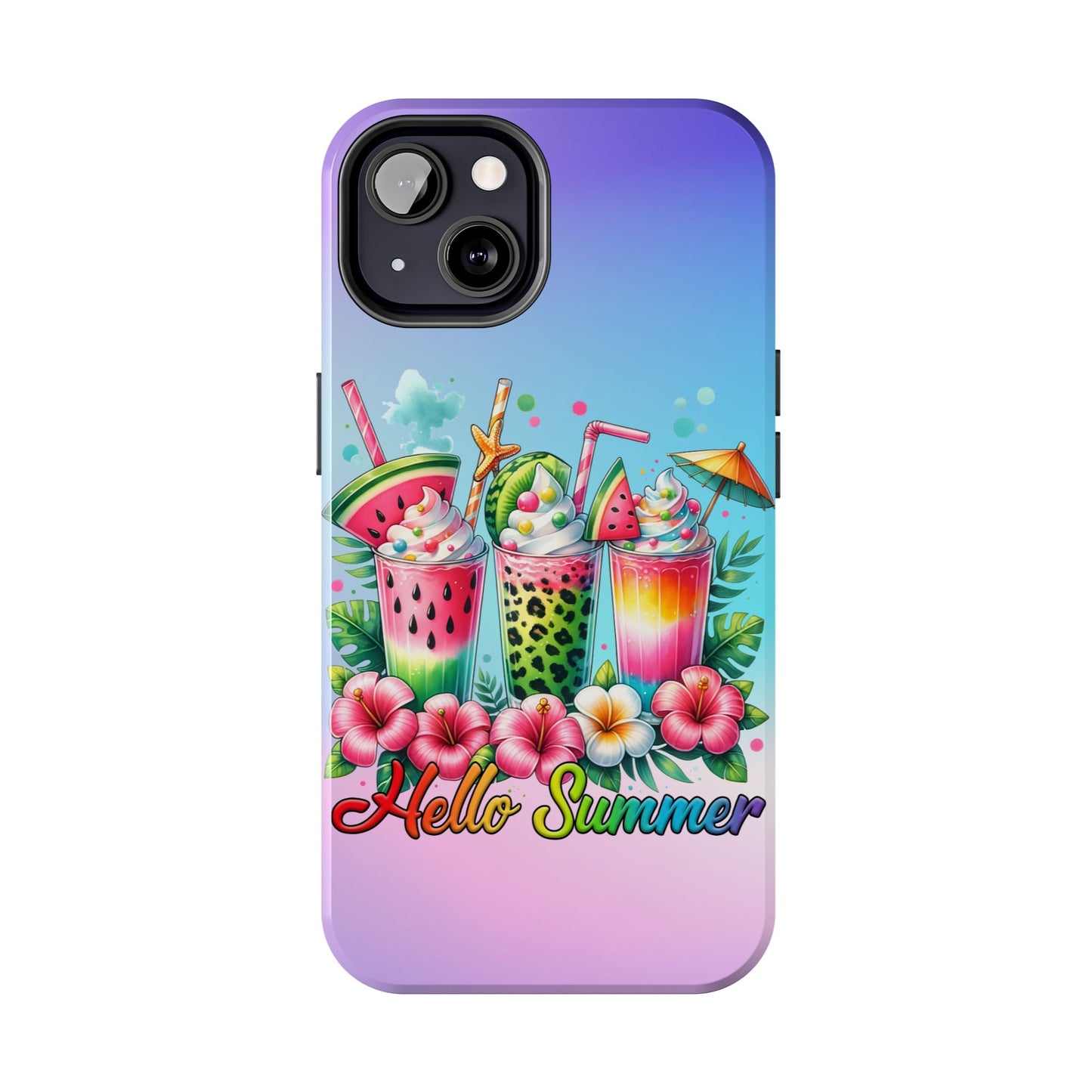 HELLO SUMMER aesthetics Phone case. Compatible with iPhone models 11-16 Custom phone case for smartphones. design for Girls, Woman