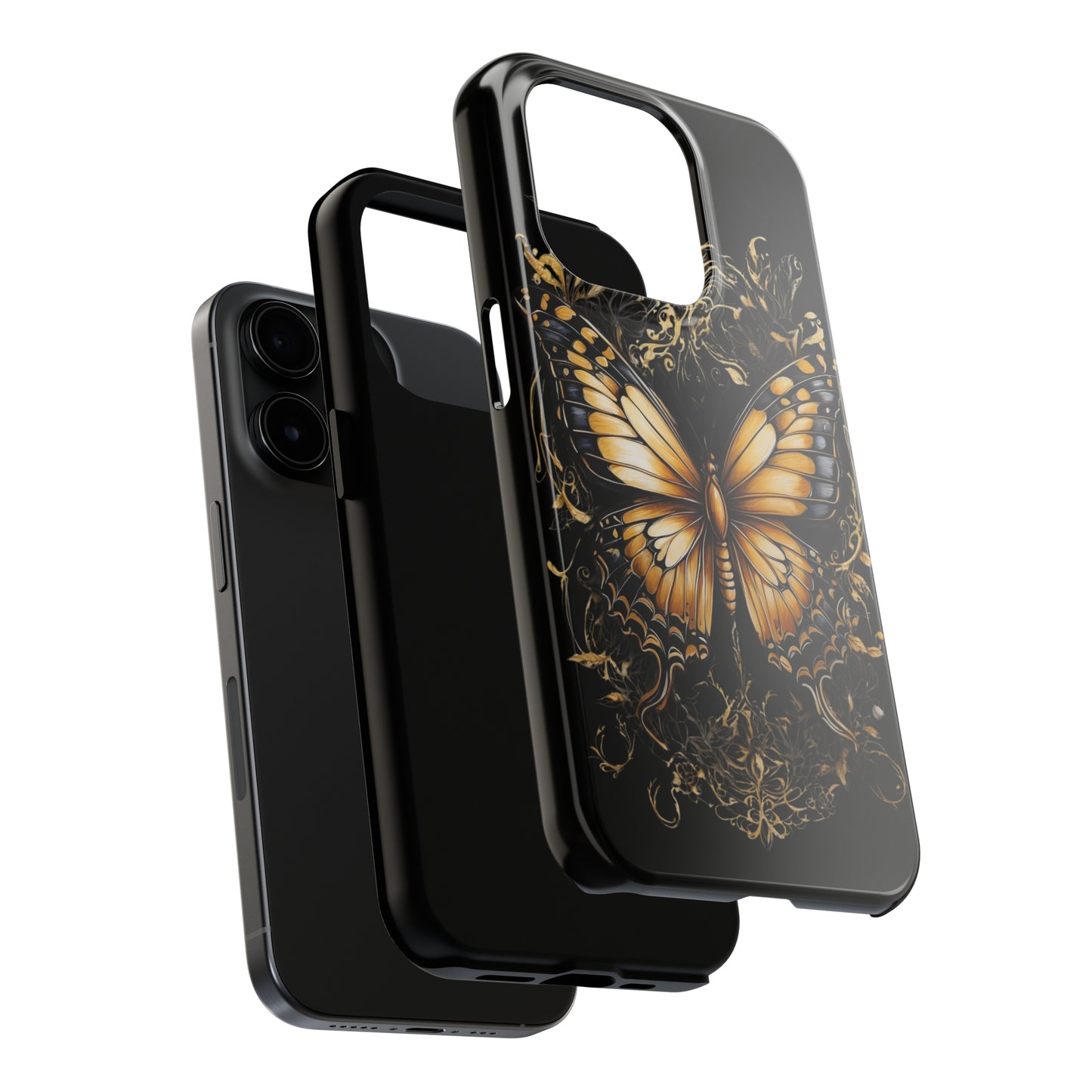 Beautiful black & gold butterfly/ Tough iPhone Case/ Nature