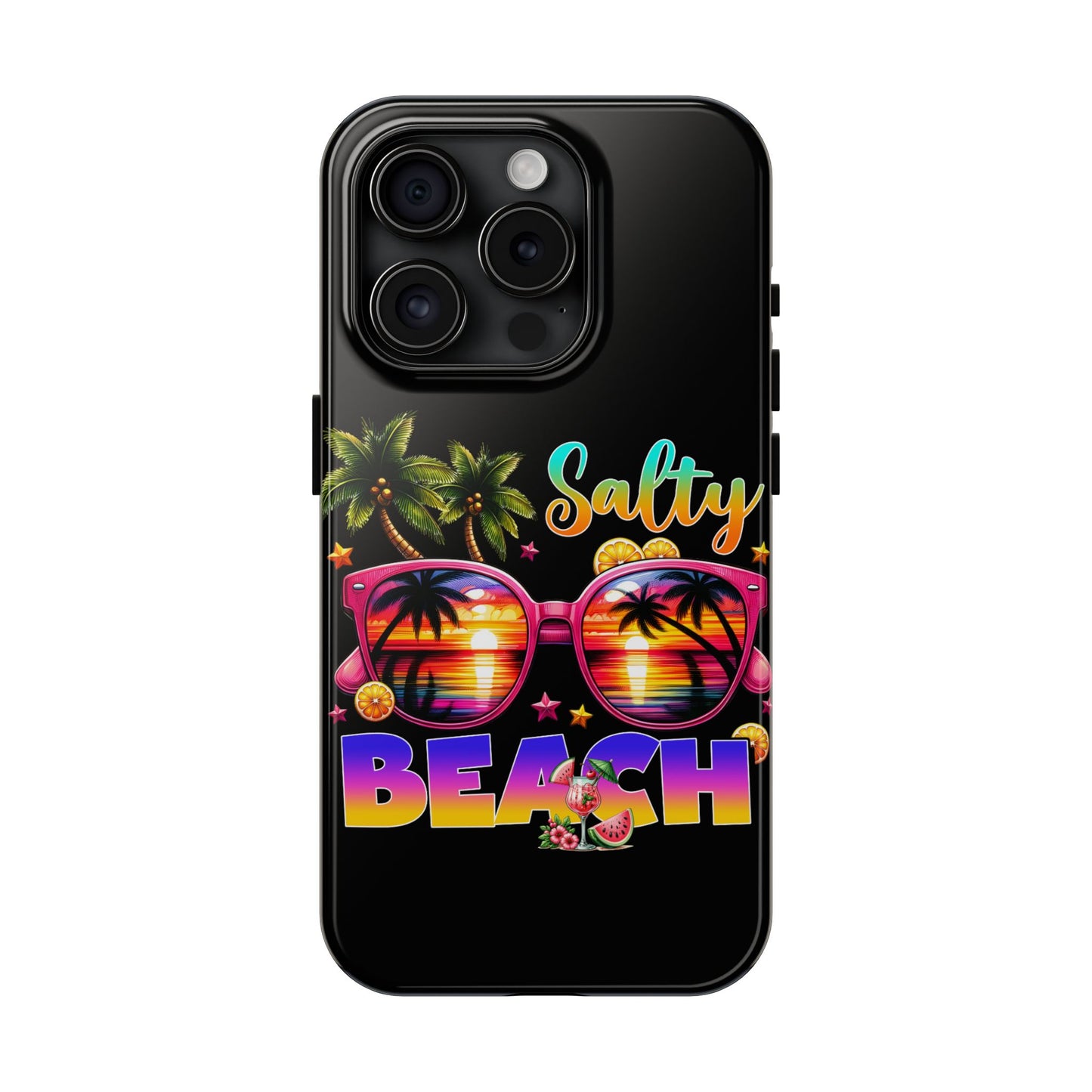 Salty beach summer aesthetics iPhone case. Compatible with iPhone models 11-16. Custom phone case for smartphones. design for Girls, Woman
