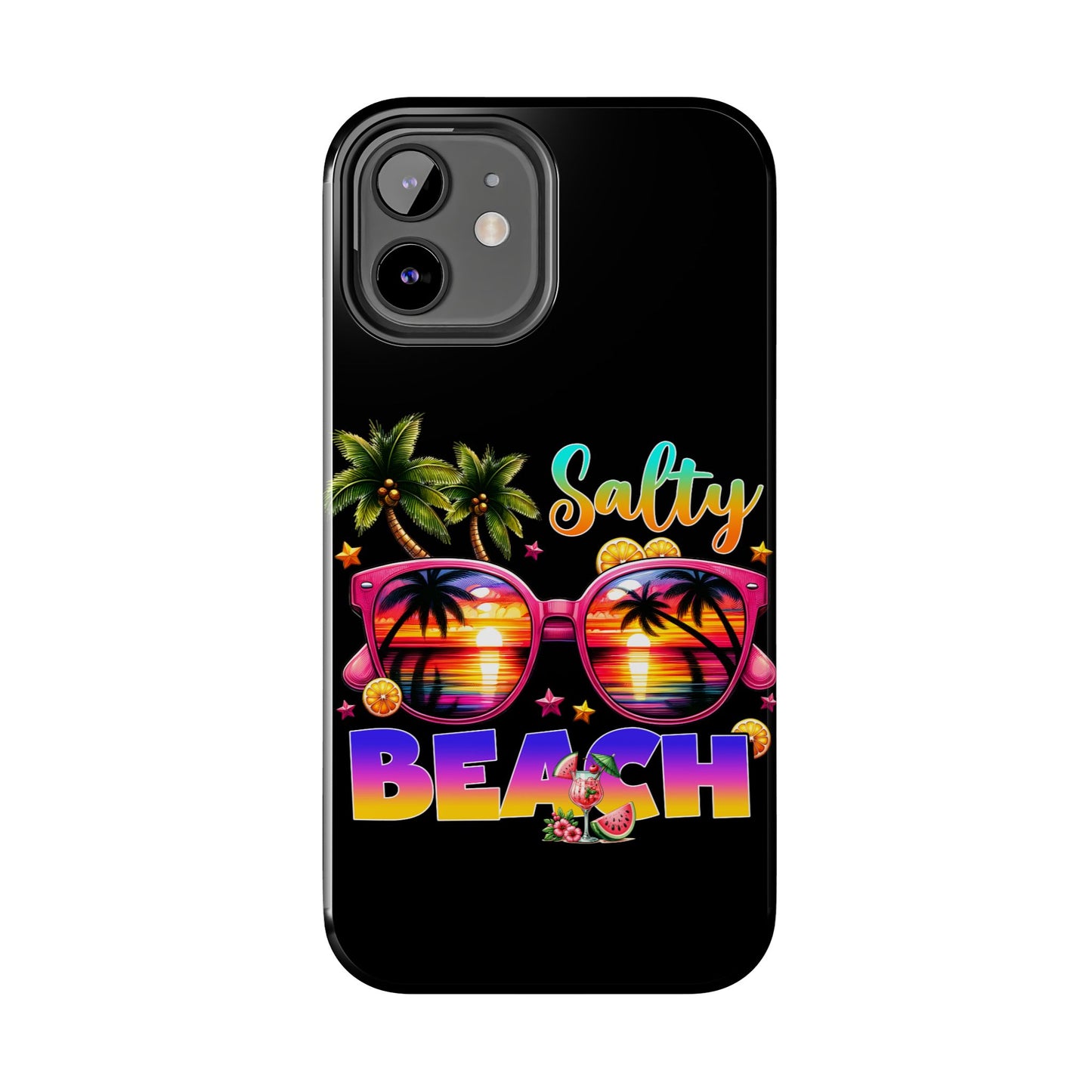 Salty beach summer aesthetics iPhone case. Compatible with iPhone models 11-16. Custom phone case for smartphones. design for Girls, Woman