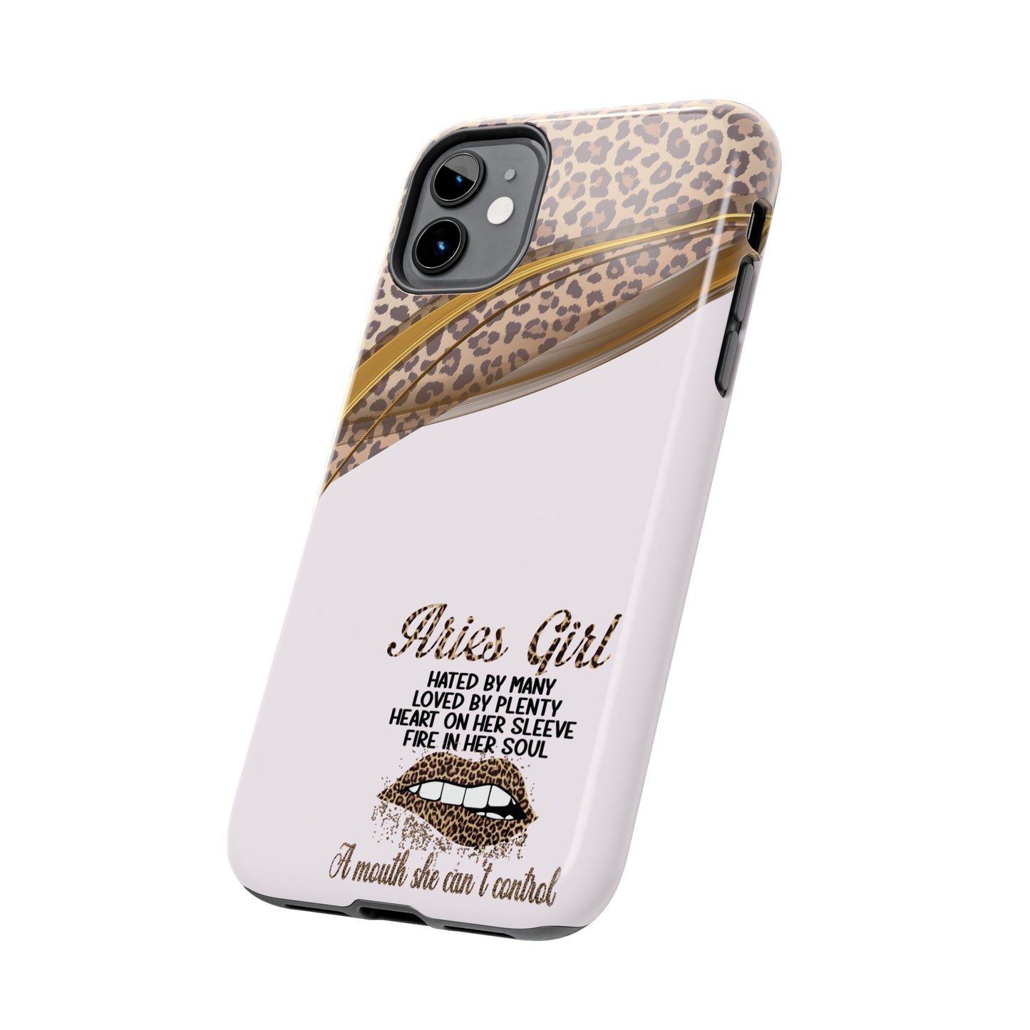 Aries girl/ pink & leopard IPhone case