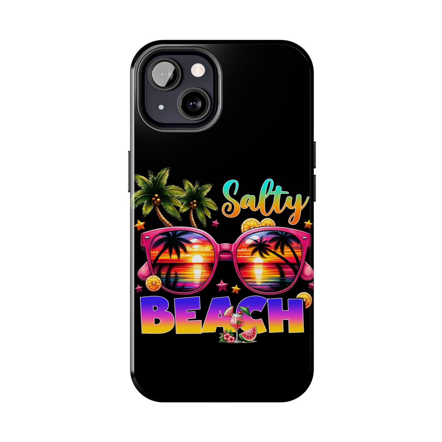 Salty beach summer aesthetics iPhone case. Compatible with iPhone models 11-16. Custom phone case for smartphones. design for Girls, Woman