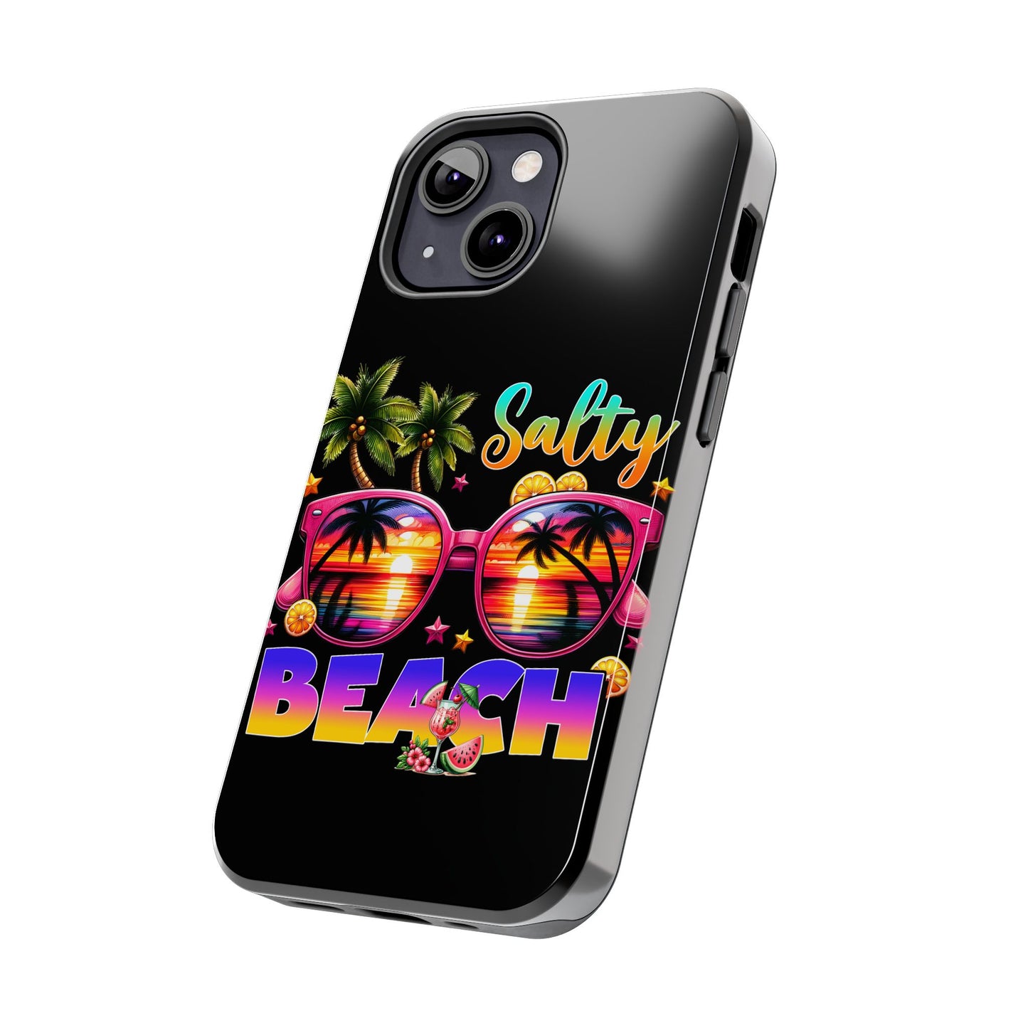 Salty beach summer aesthetics iPhone case. Compatible with iPhone models 11-16. Custom phone case for smartphones. design for Girls, Woman