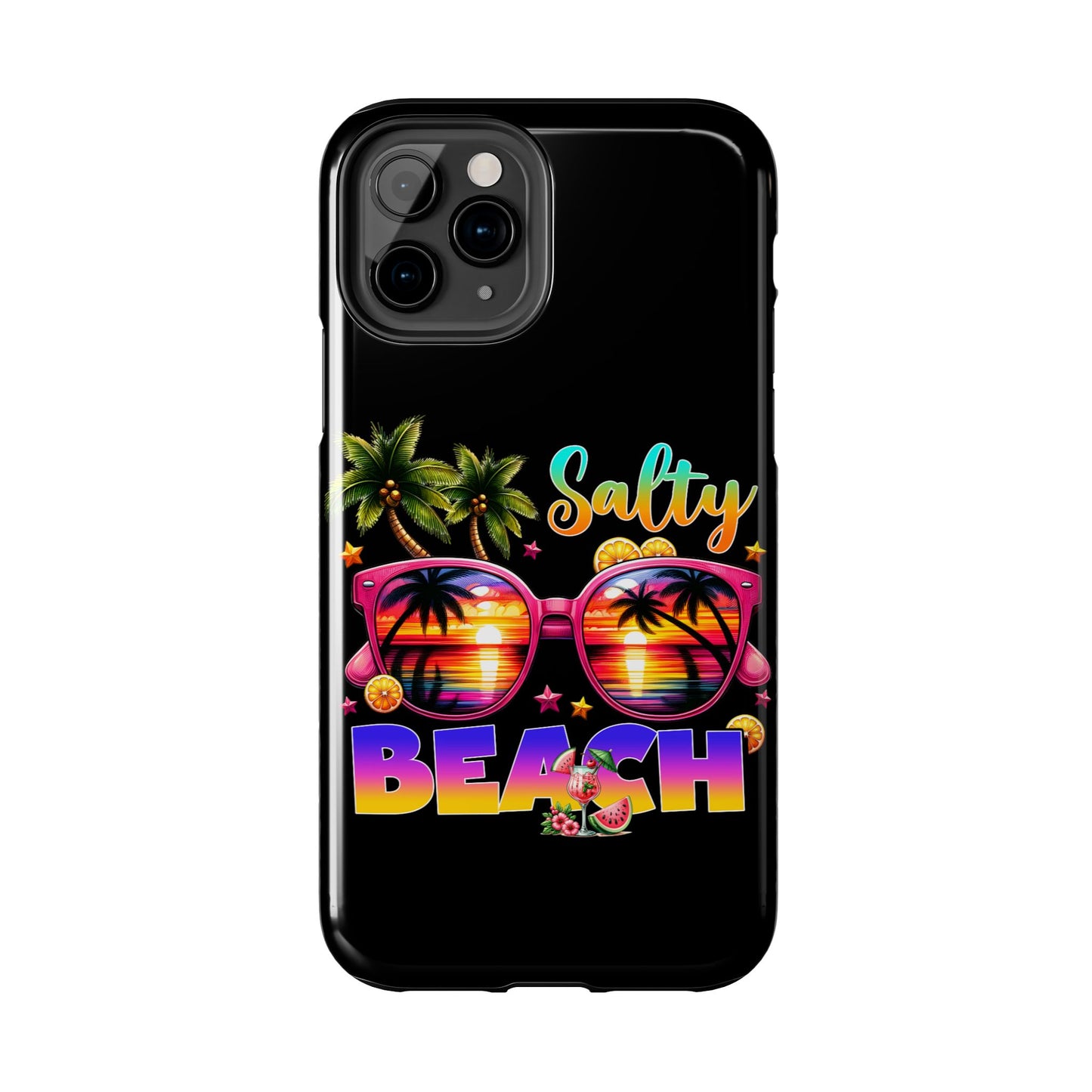 Salty beach summer aesthetics iPhone case. Compatible with iPhone models 11-16. Custom phone case for smartphones. design for Girls, Woman