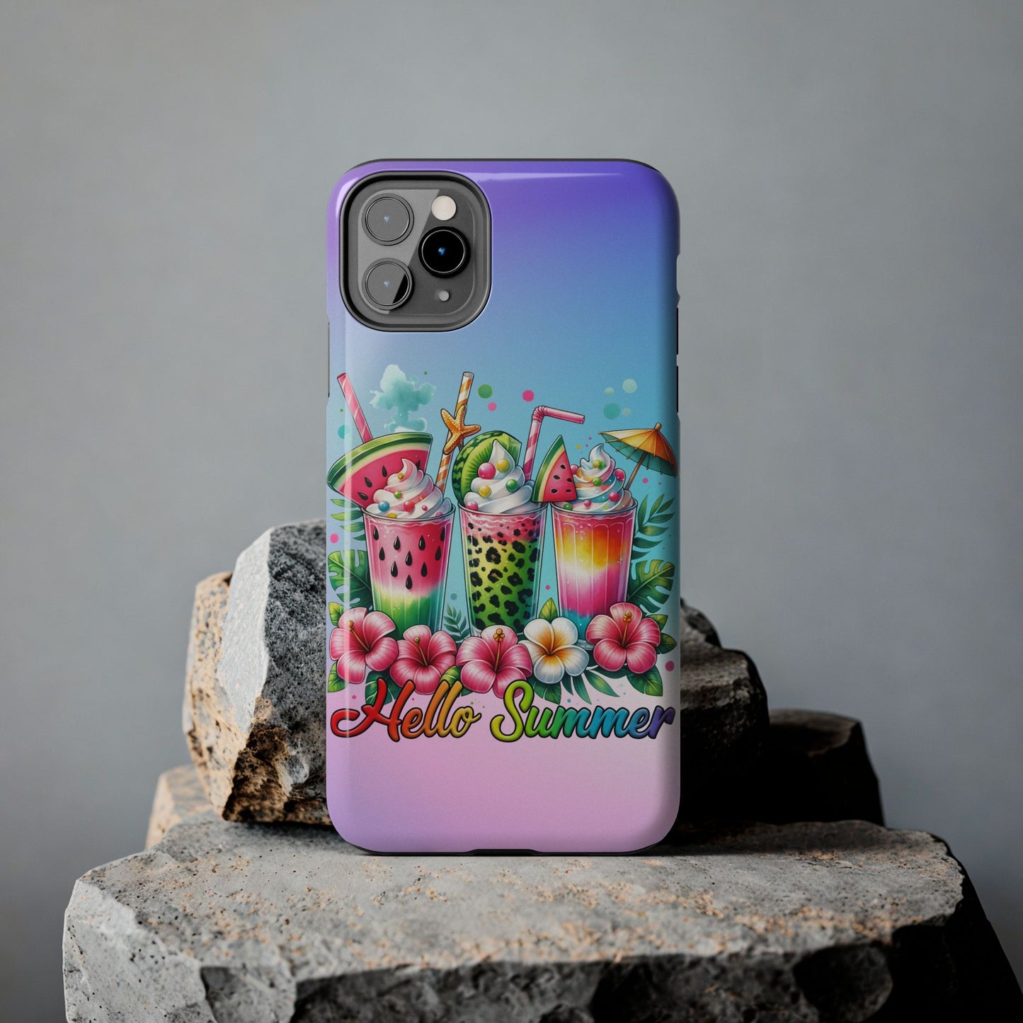 HELLO SUMMER aesthetics Phone case. Compatible with iPhone models 11-16 Custom phone case for smartphones. design for Girls, Woman