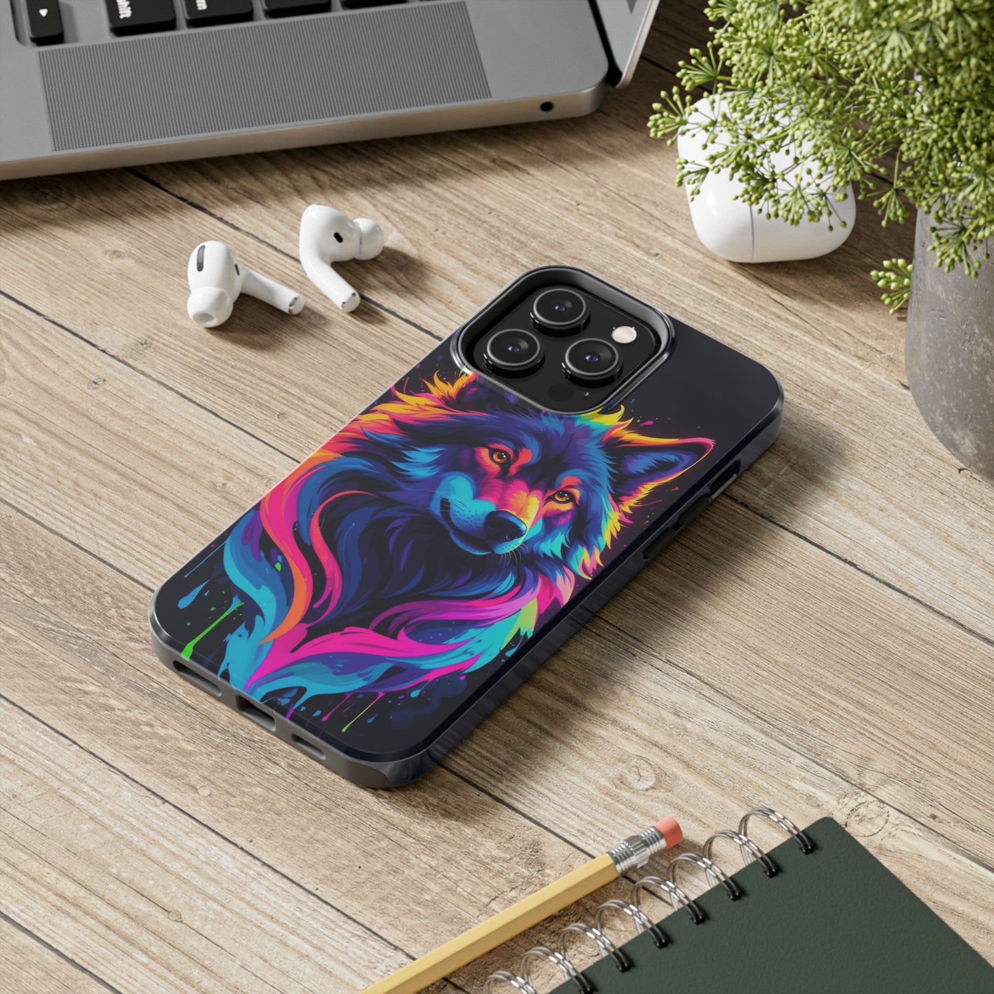 Neon Wolf/ Tough iPhone Case/ iPhone accessories/ Nature