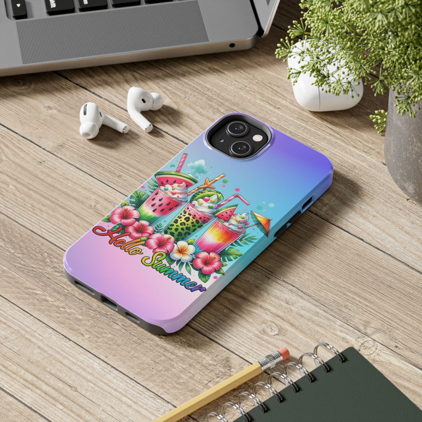 HELLO SUMMER aesthetics Phone case. Compatible with iPhone models 11-16 Custom phone case for smartphones. design for Girls, Woman