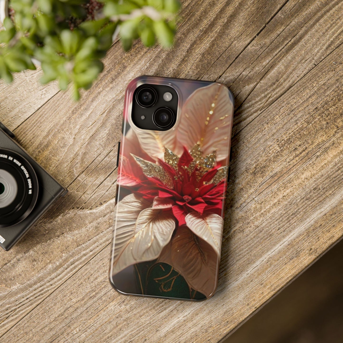 Christmas Poinsettia Floral iPhone Case | Sole Artist Studio