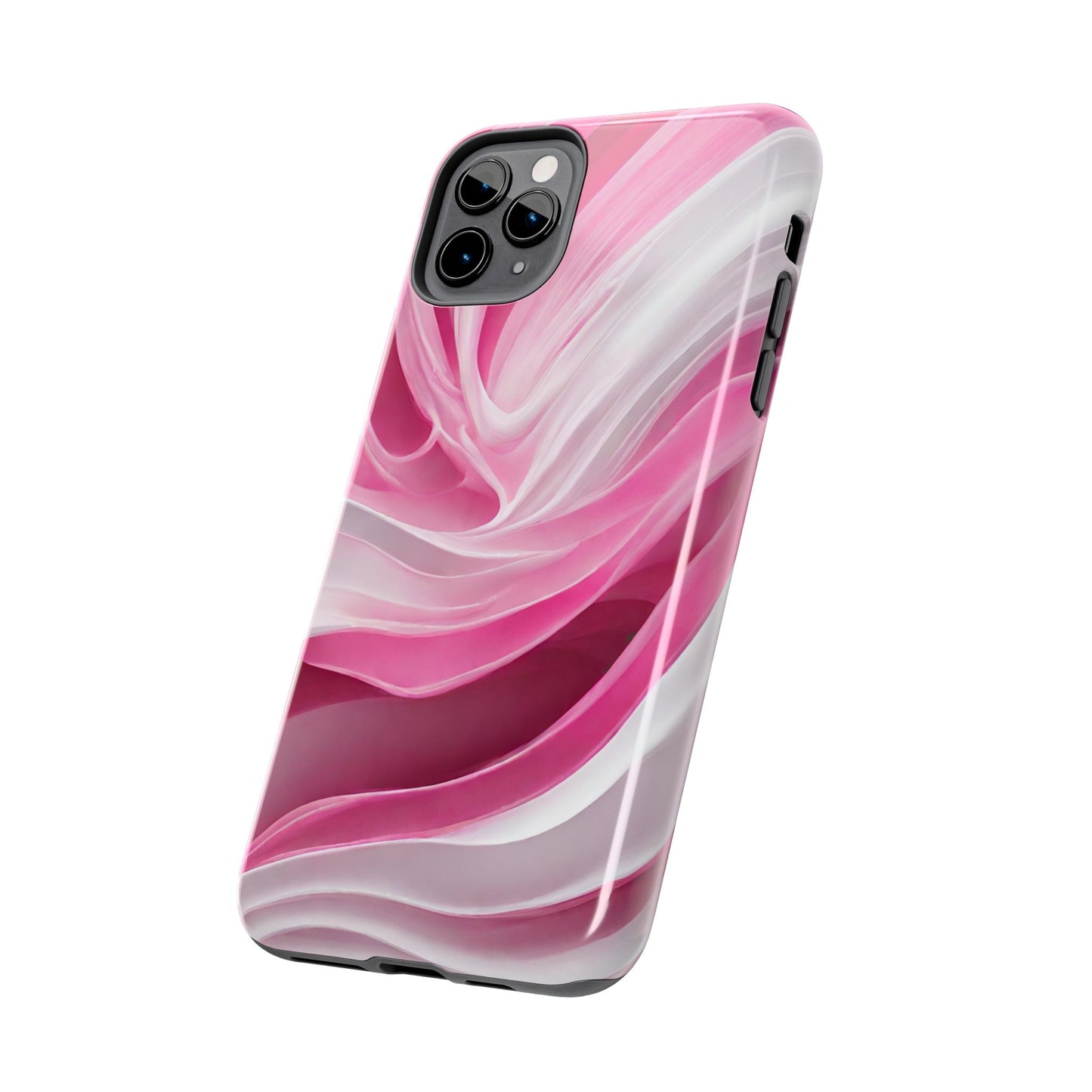 Pink & white wave-abstract iPhone case-phone accessories