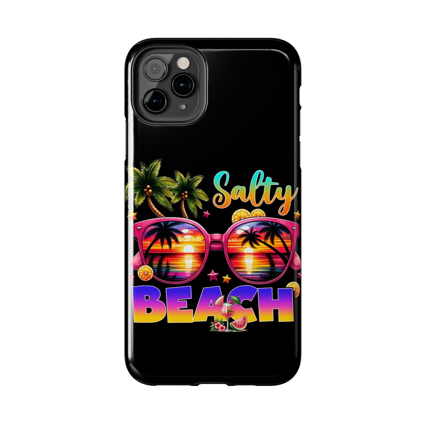 Salty beach summer aesthetics iPhone case. Compatible with iPhone models 11-16. Custom phone case for smartphones. design for Girls, Woman