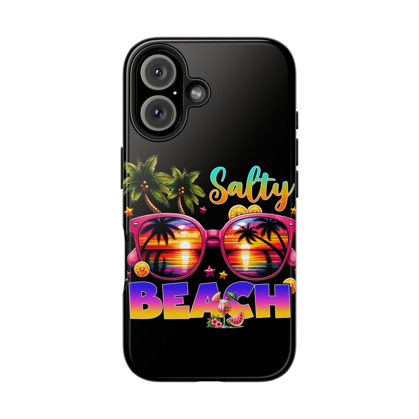 Salty beach summer aesthetics iPhone case. Compatible with iPhone models 11-16. Custom phone case for smartphones. design for Girls, Woman