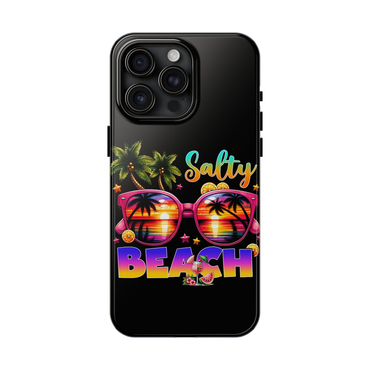 Salty beach summer aesthetics iPhone case. Compatible with iPhone models 11-16. Custom phone case for smartphones. design for Girls, Woman