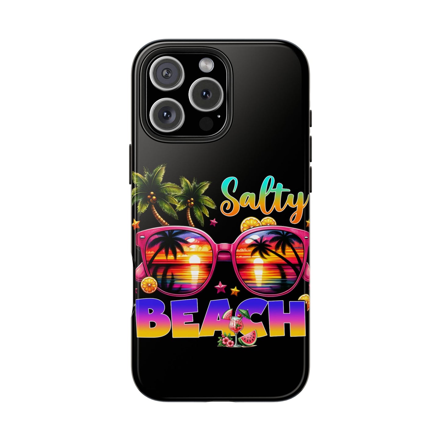 Salty beach summer aesthetics iPhone case. Compatible with iPhone models 11-16. Custom phone case for smartphones. design for Girls, Woman