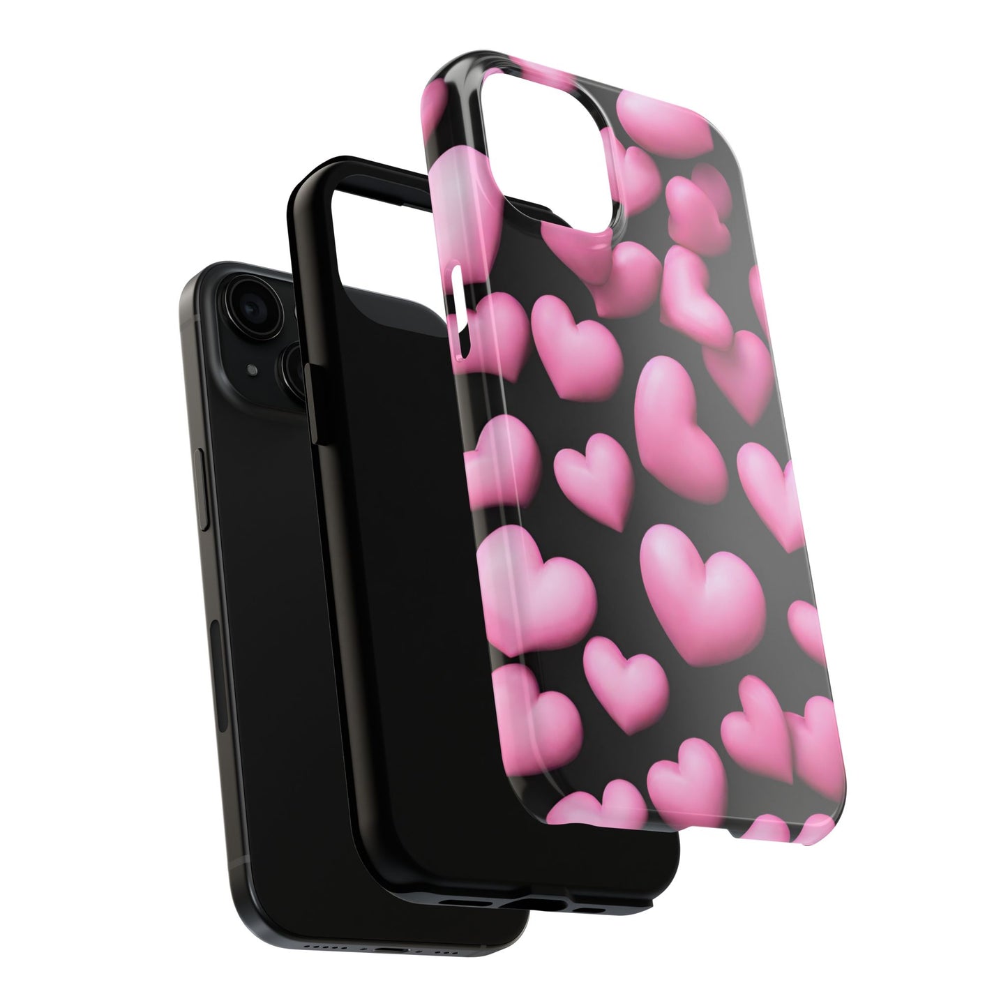 Pink bubble hearts-Valentines day iPhone case- Romantic & stylish design