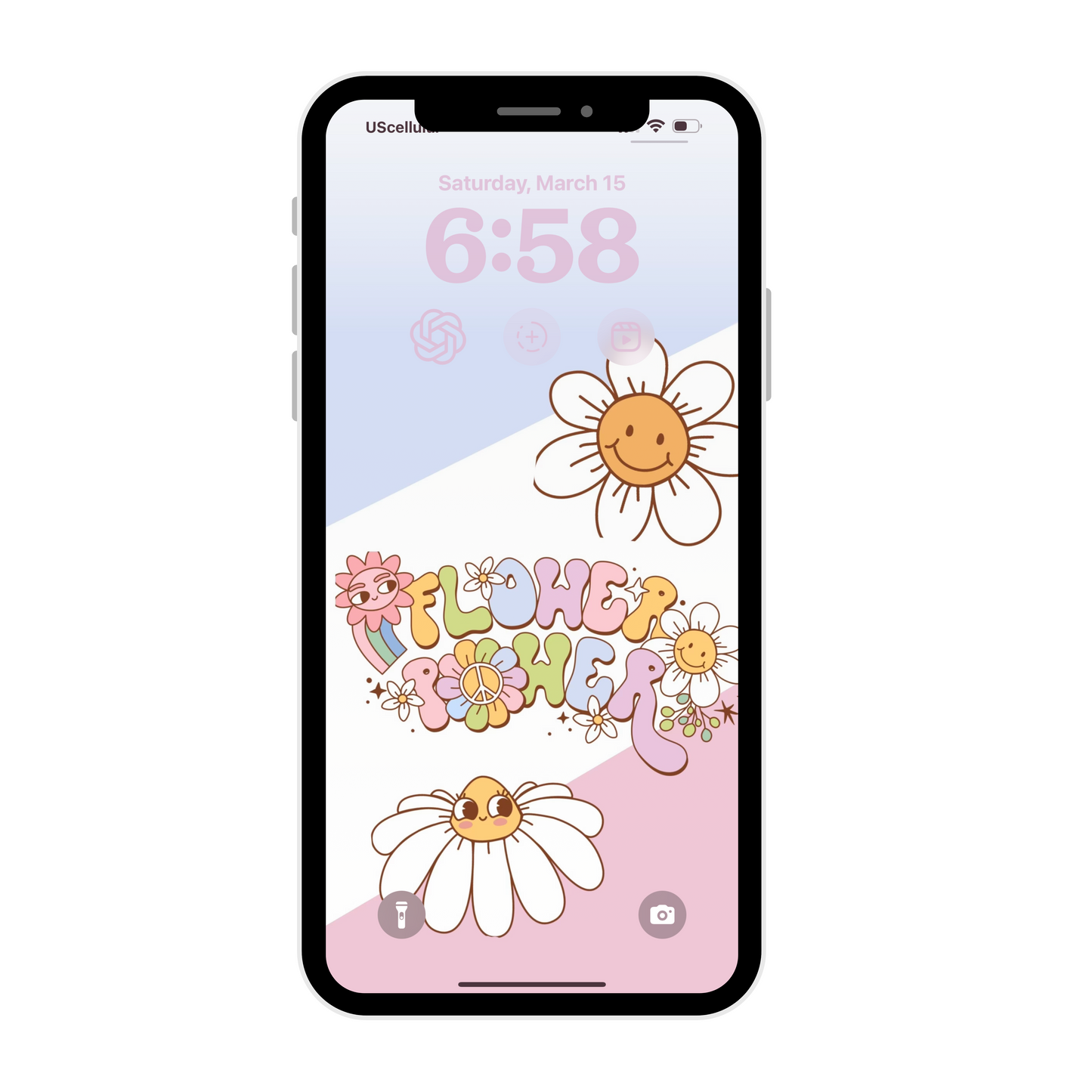 Spring flower power wallpaper iPhone lock screen art digital download