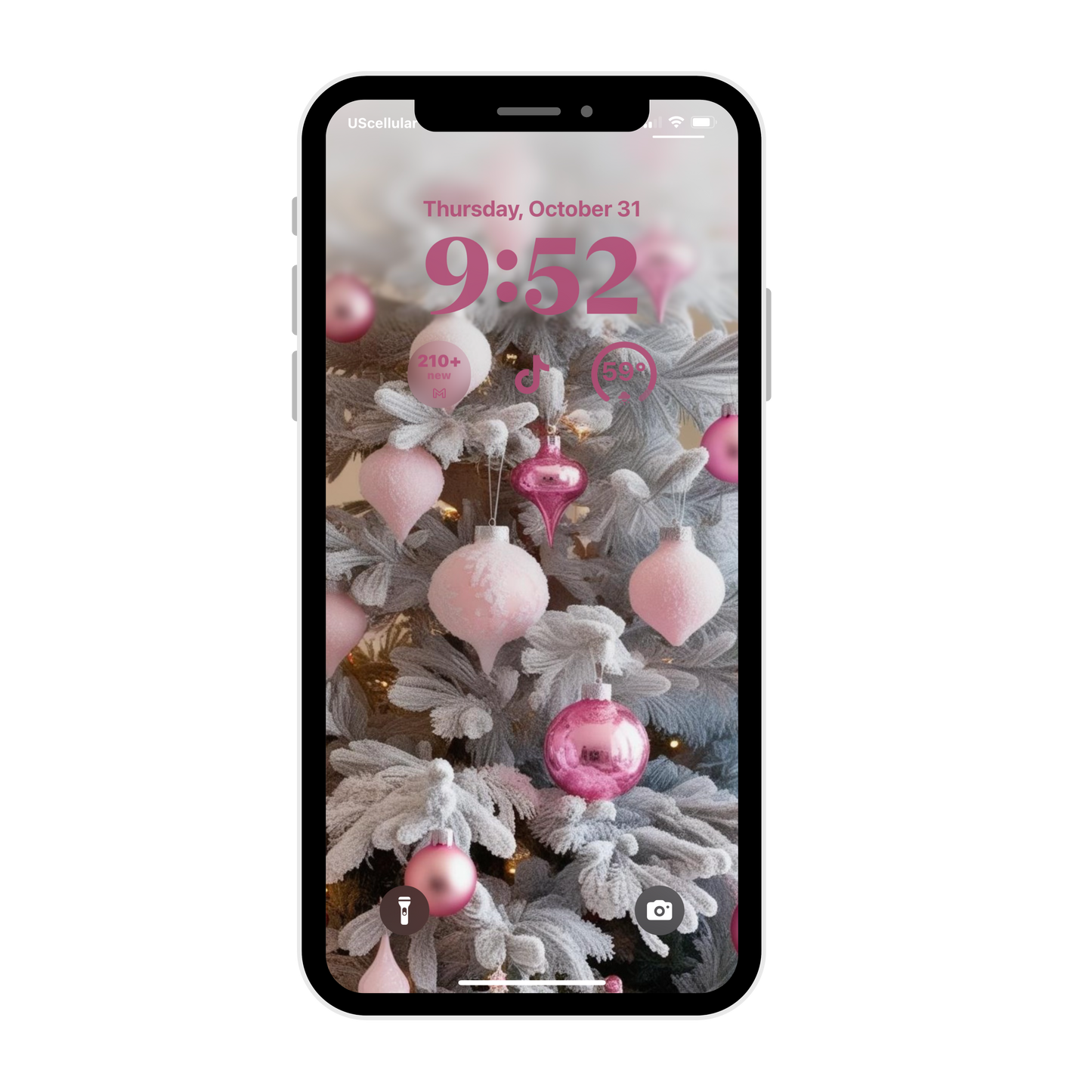 Pink Christmas iPhone wallpaper iPhone/iPad lock screen art digital download