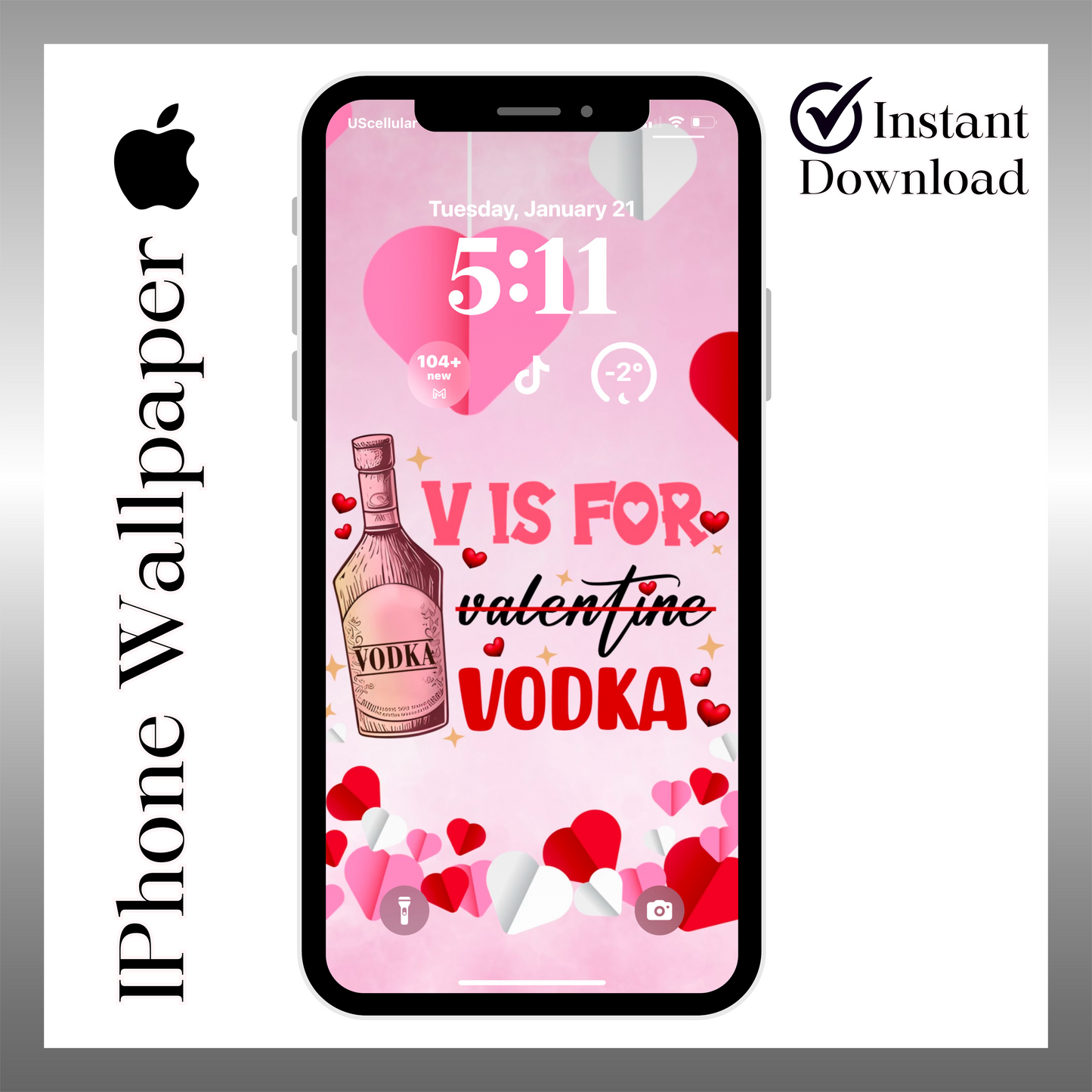 V is for Vodka-iPhone wallpaper iPhone lock screen art digital download