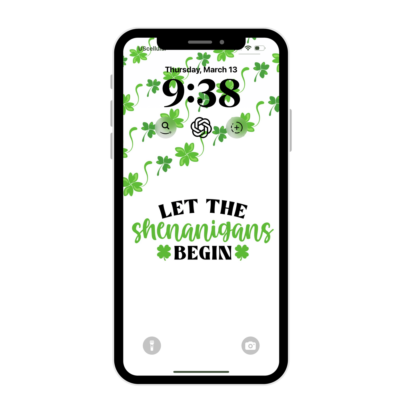 St. Patrick's Day wallpaper iPhone lock screen art digital download