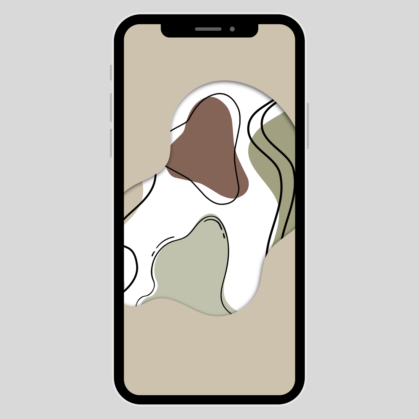 iPhone wallpaper/ boho green/ instant download