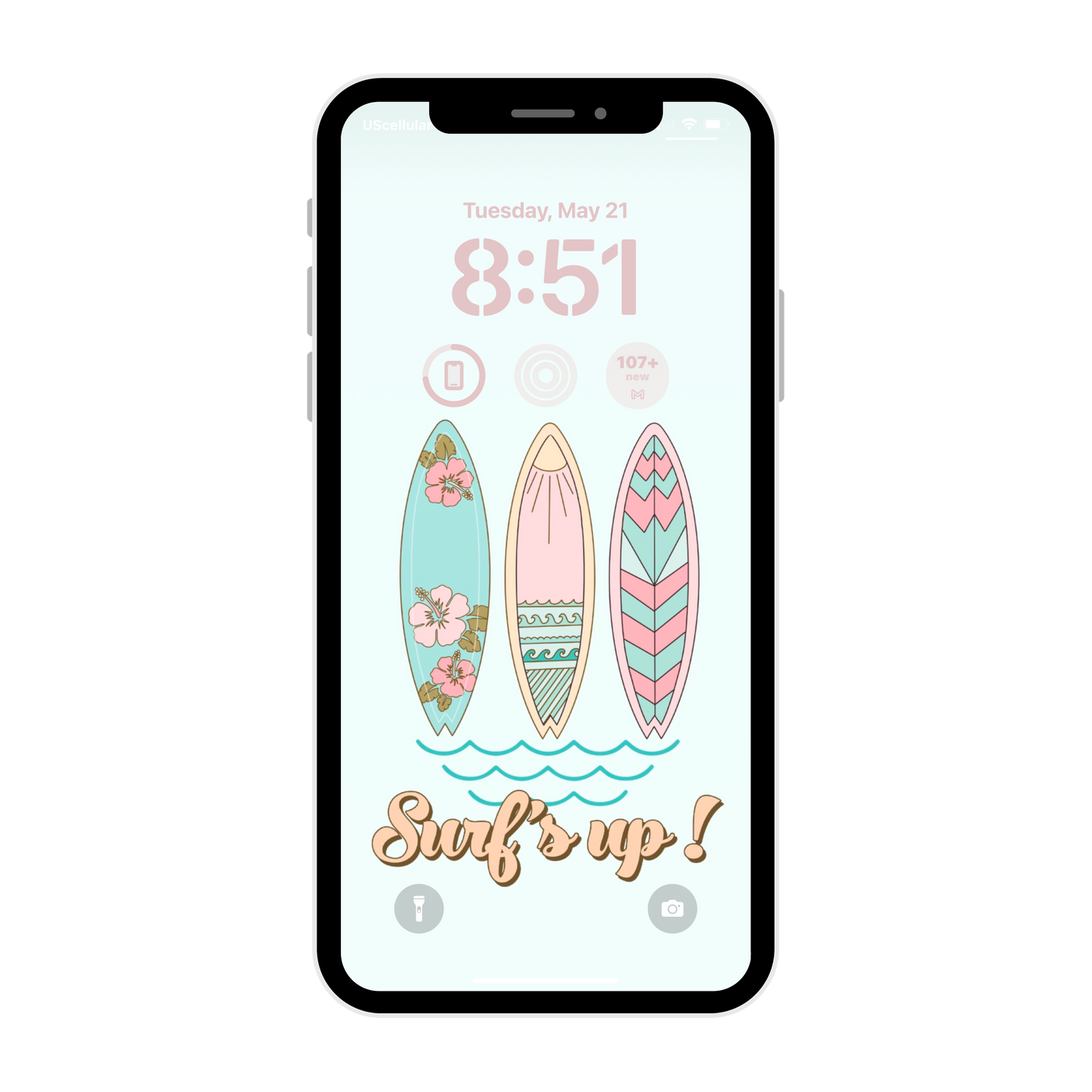 Surfs up vintage phone wallpaper iPhone lock screen art digital download