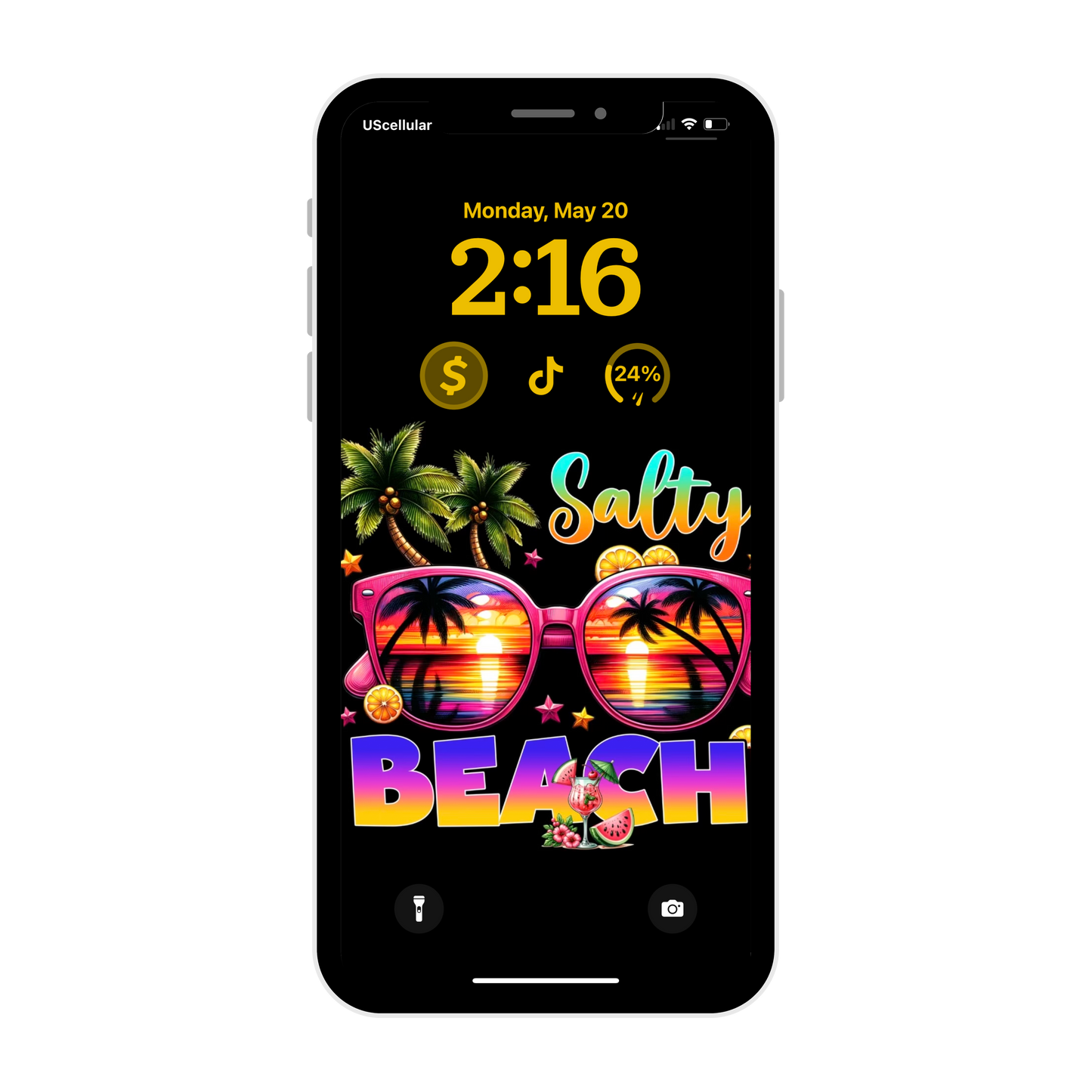 Salty Beach phone wallpaper iPhone lock screen art digital download
