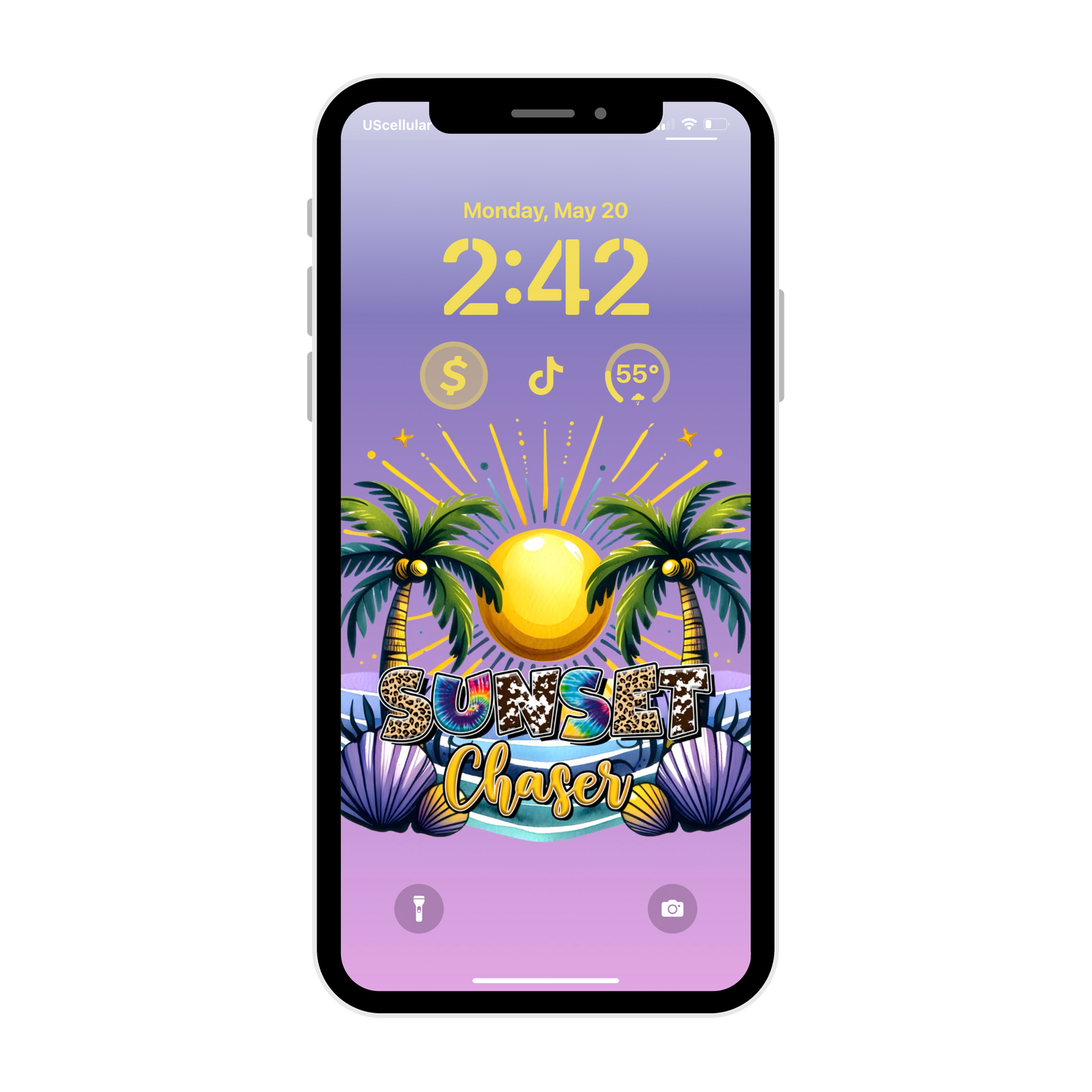 Sunset chaser phone wallpaper iPhone lock screen art digital download