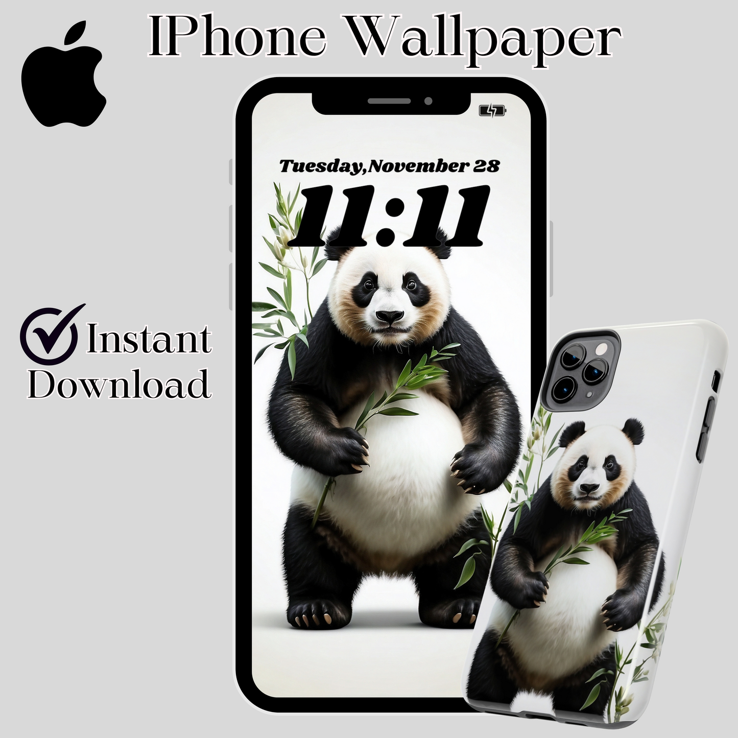 IPhone wallpaper/ Panda & bamboo