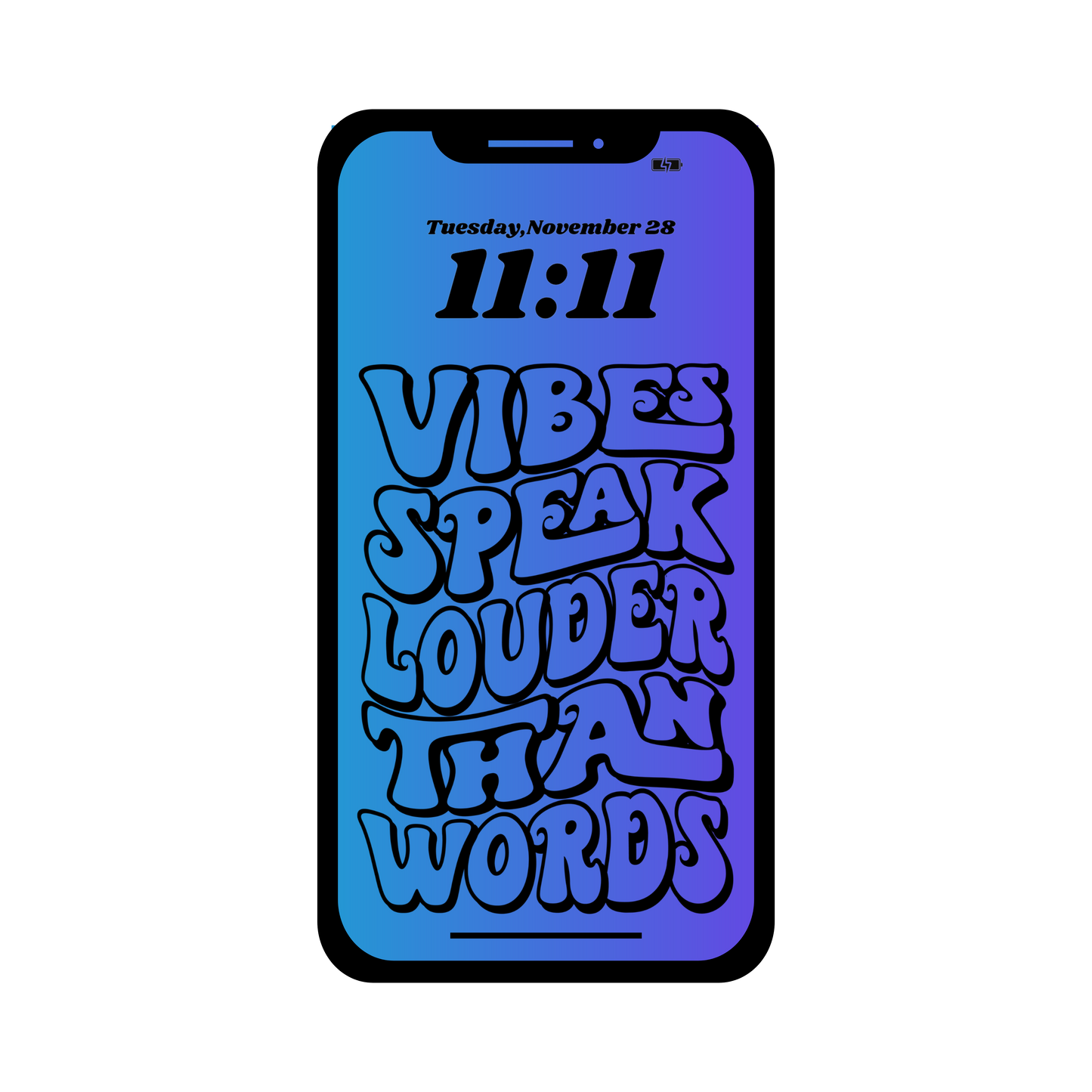 Vibes speak louder than words phone wallpaper iPhone lock screen art digital download